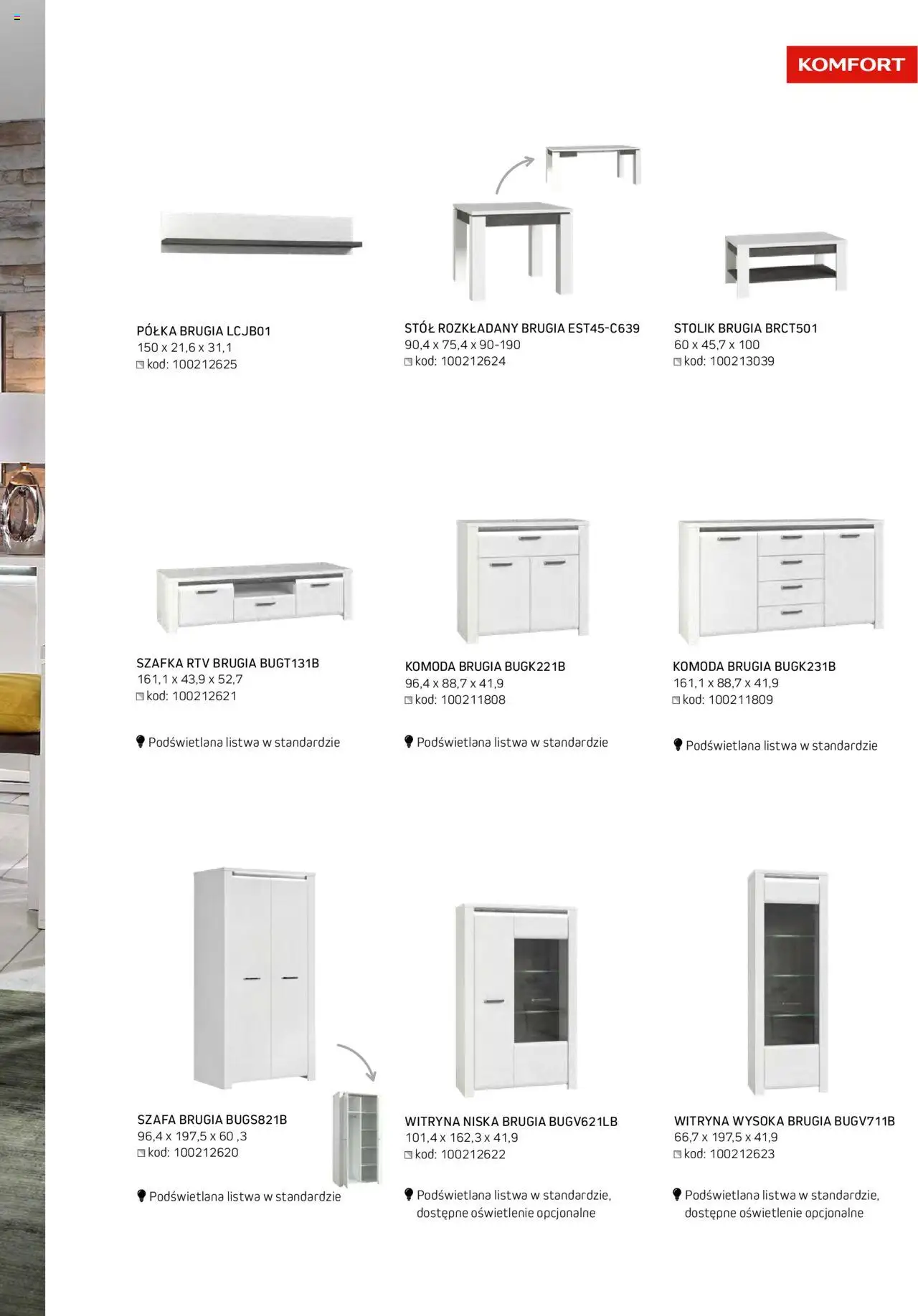 Komfort Gazetka - Katalog Meble od 01.09.2024 | Strona: 27 | Produkty: Szafa, Półka, Stół, szafka RTV