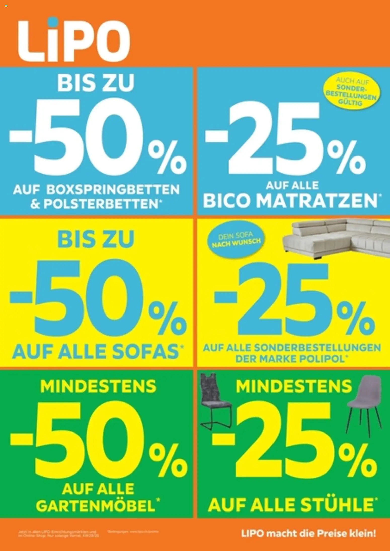 Lipo aktionen – gültig ab 14.07.2026 | Seite: 1 | Produkte: Sofa, Gartenmöbel