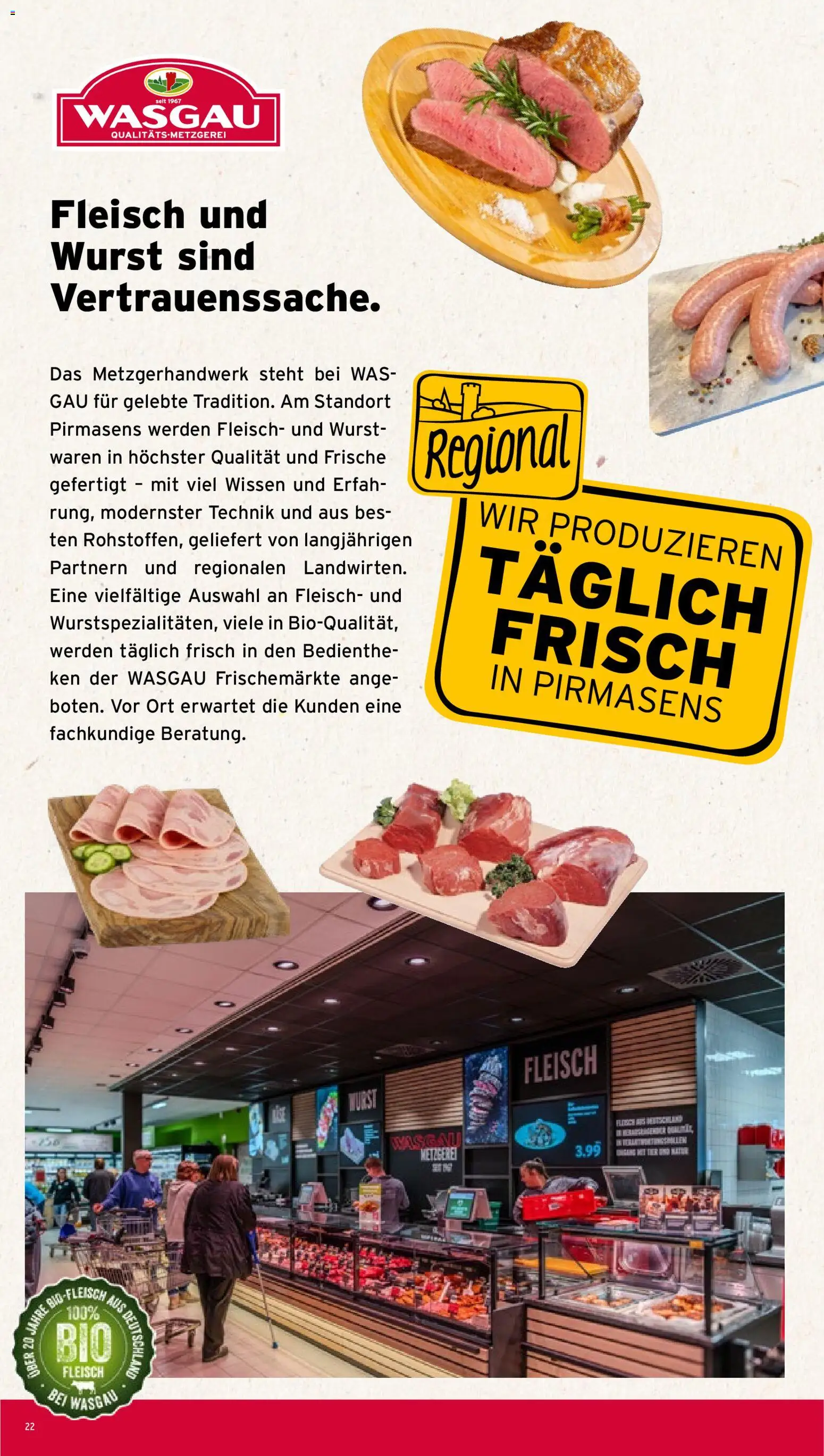 Wasgau Prospekt – gültig ab 13.07.2026 | Seite: 22 | Produkte: Wurst, Fleisch