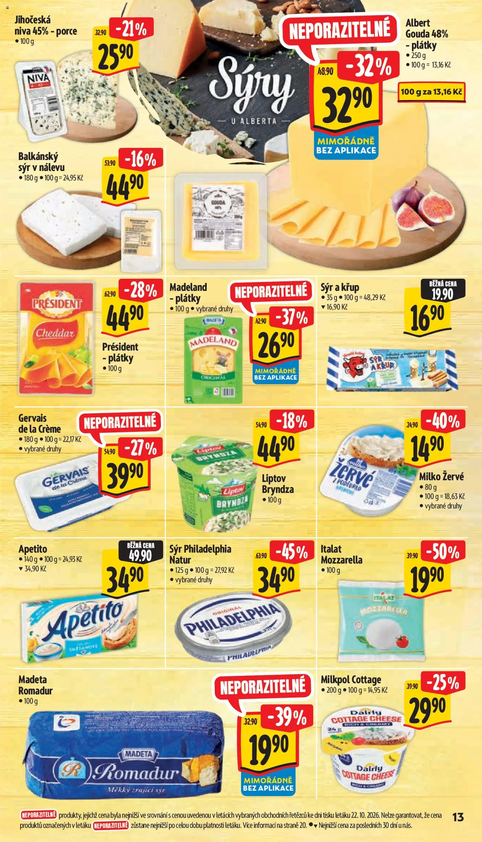 Albert leták - Supermarket  Bohnice od 28.10.2026 | Strana: 19 | Produkty: Zrající sýr, Balkánský sýr, Cream cheese, Bryndza