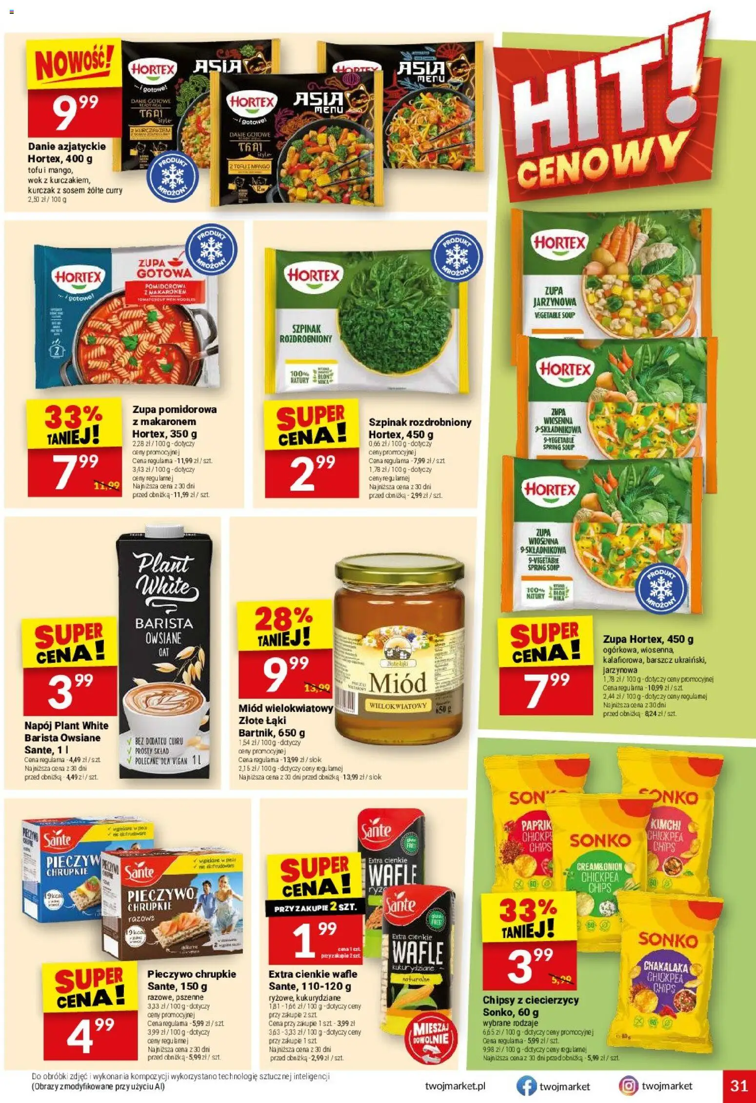 Twój Market gazetka od 21.10.2026 | Strona: 31 | Produkty: Barszcz, Wafle, Pieczywo chrupkie, Tofu