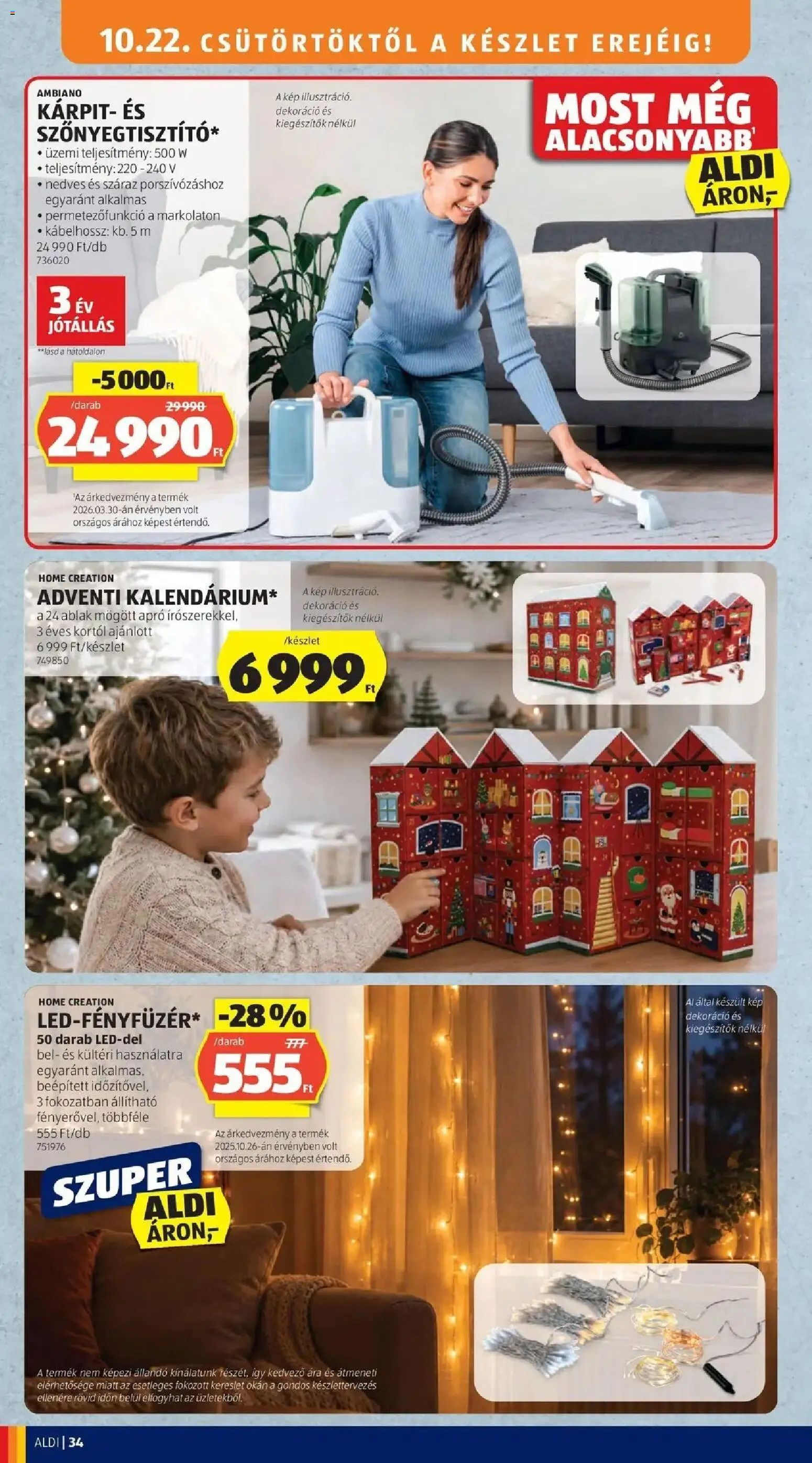 Aldi akciós ujság - amely érvényes a következő dátumtól: 2026.10.17. | Oldal: 34 | Termékek: Ablak, LED, Dekoráció
