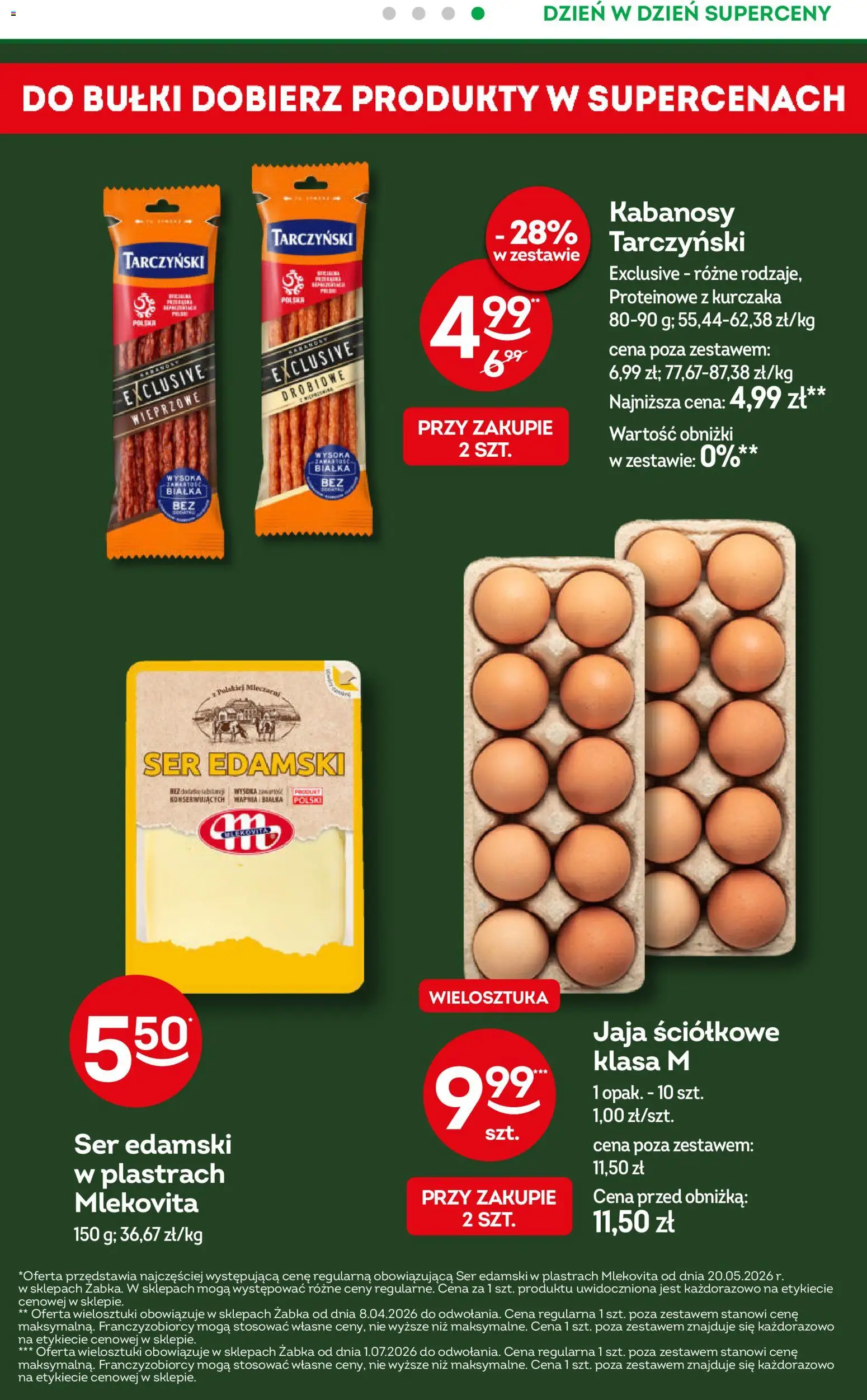 Żabka gazetka - Codzienne produkty od 01.07.2026 | Strona: 5 | Produkty: Kabanosy, Ser, Ser edamski, Jaja