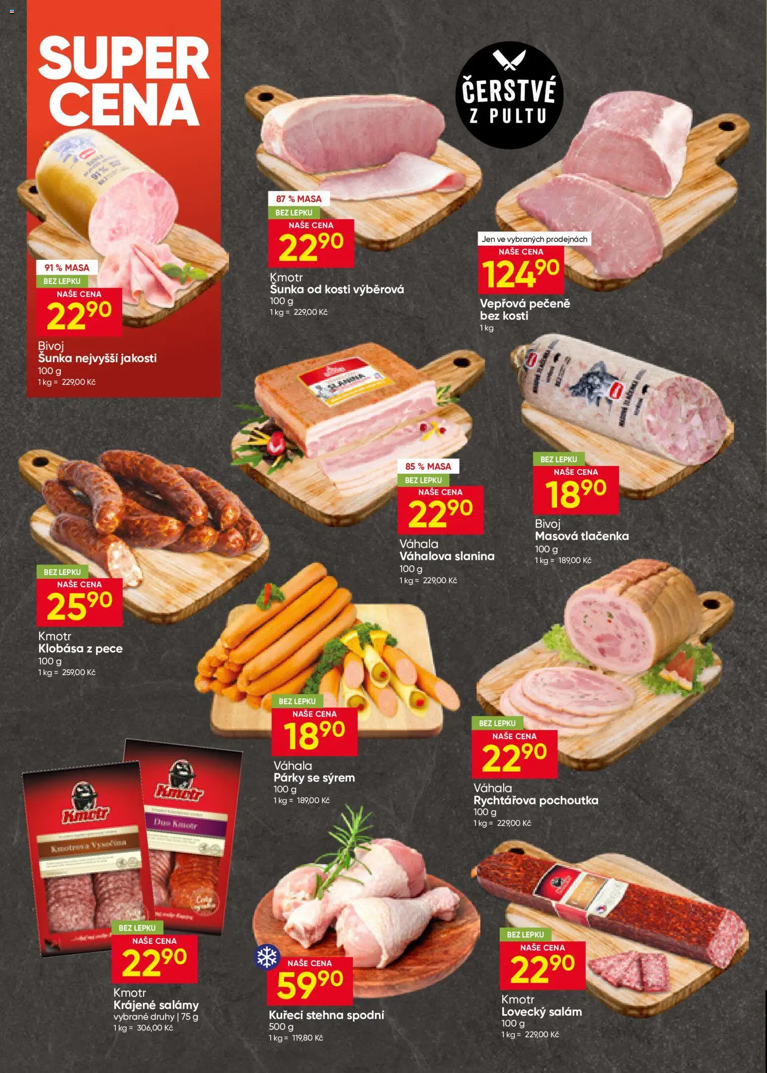 Hruška leták od 20.05.2026 | Strana: 2 | Produkty: Šunka od kosti, Párky, Tlačenka, Kuřecí stehna