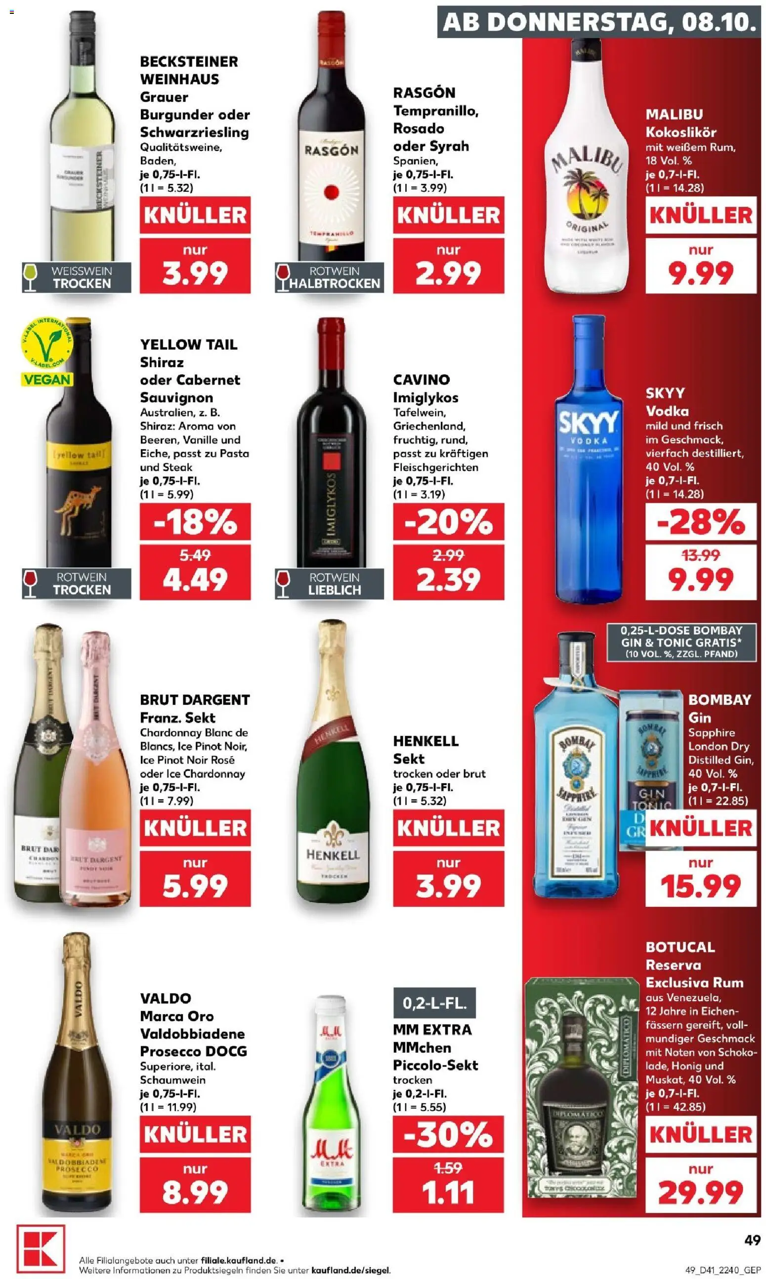 Kaufland Prospekt Speyer – gültig ab 08.10.2026 | Seite: 49 | Produkte: Kaffeepads, Kinder bueno, Nutella, Lindt