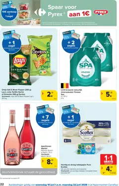 Carrefour folder week 24 - Voorbeeld van een folder van Carrefour, geldig van 10.06.2026 | Pagina: 22 | Producten: Tortilla, Doritos, Toiletpapier, Mineraalwater