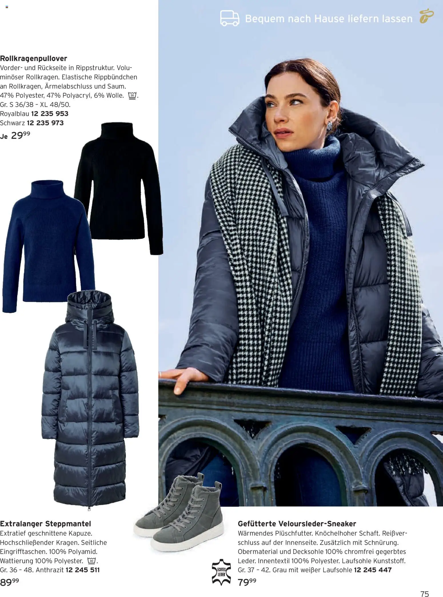 Angebote Tchibo – gültig ab 01.11.2026 | Seite: 75 | Produkte: Steppmantel, Rollkragenpullover