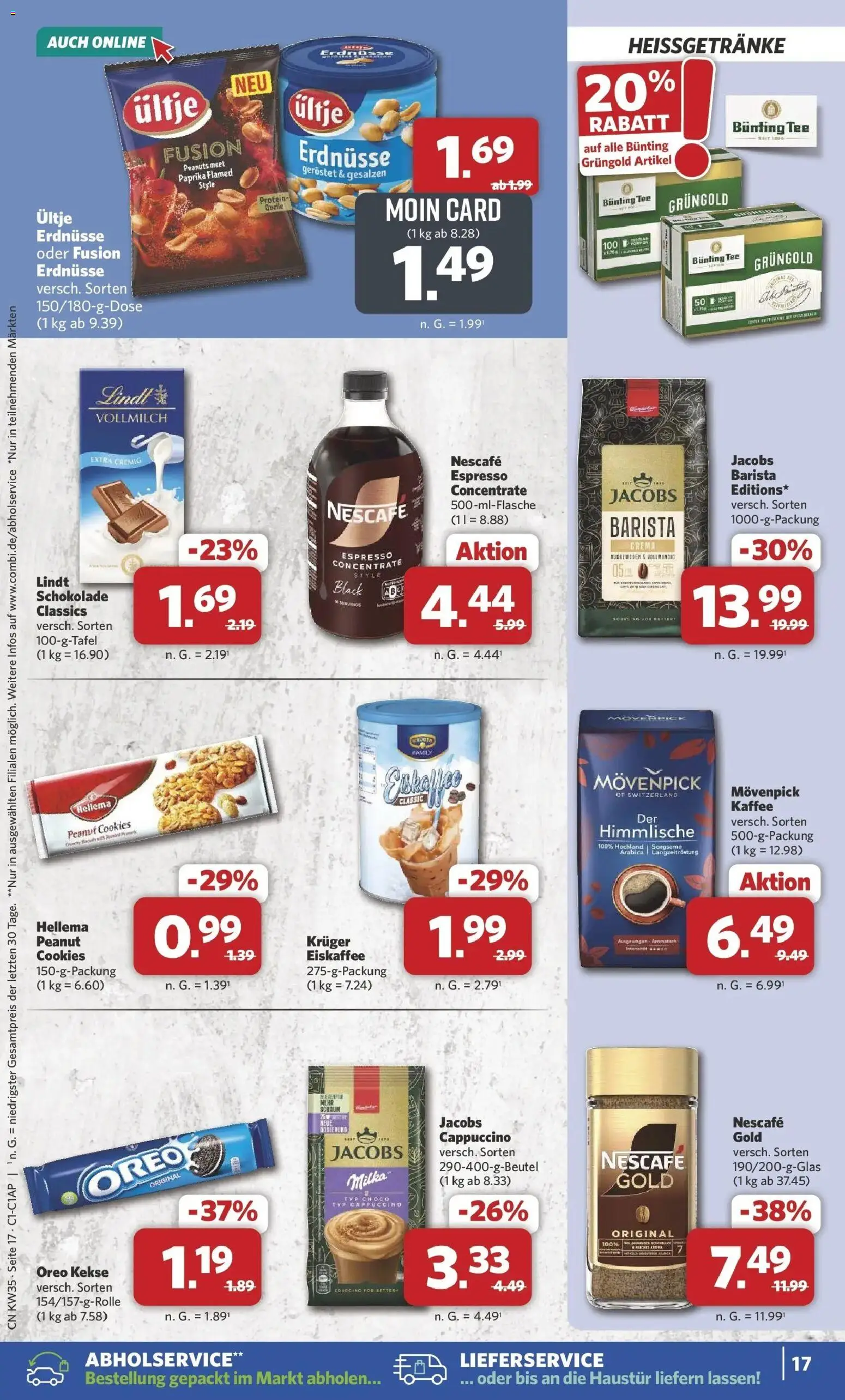 Combi Prospekt Weener (ab 24.08.2026) zum Blättern | Seite: 21 | Produkte: Nescafe, Schokolade, Milka, Paprika
