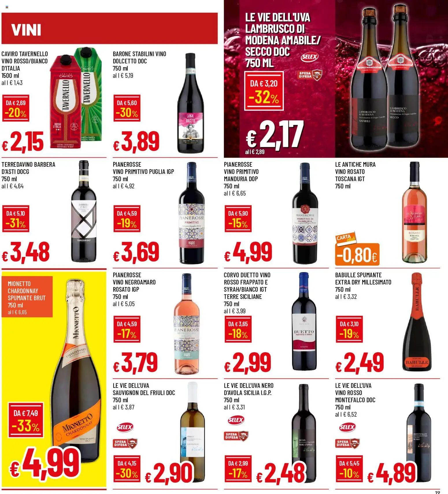 Volantino Galassia del 28.05.2026 | Pagina: 19 | Prodotti: Vino, Spumante, Vino rosso