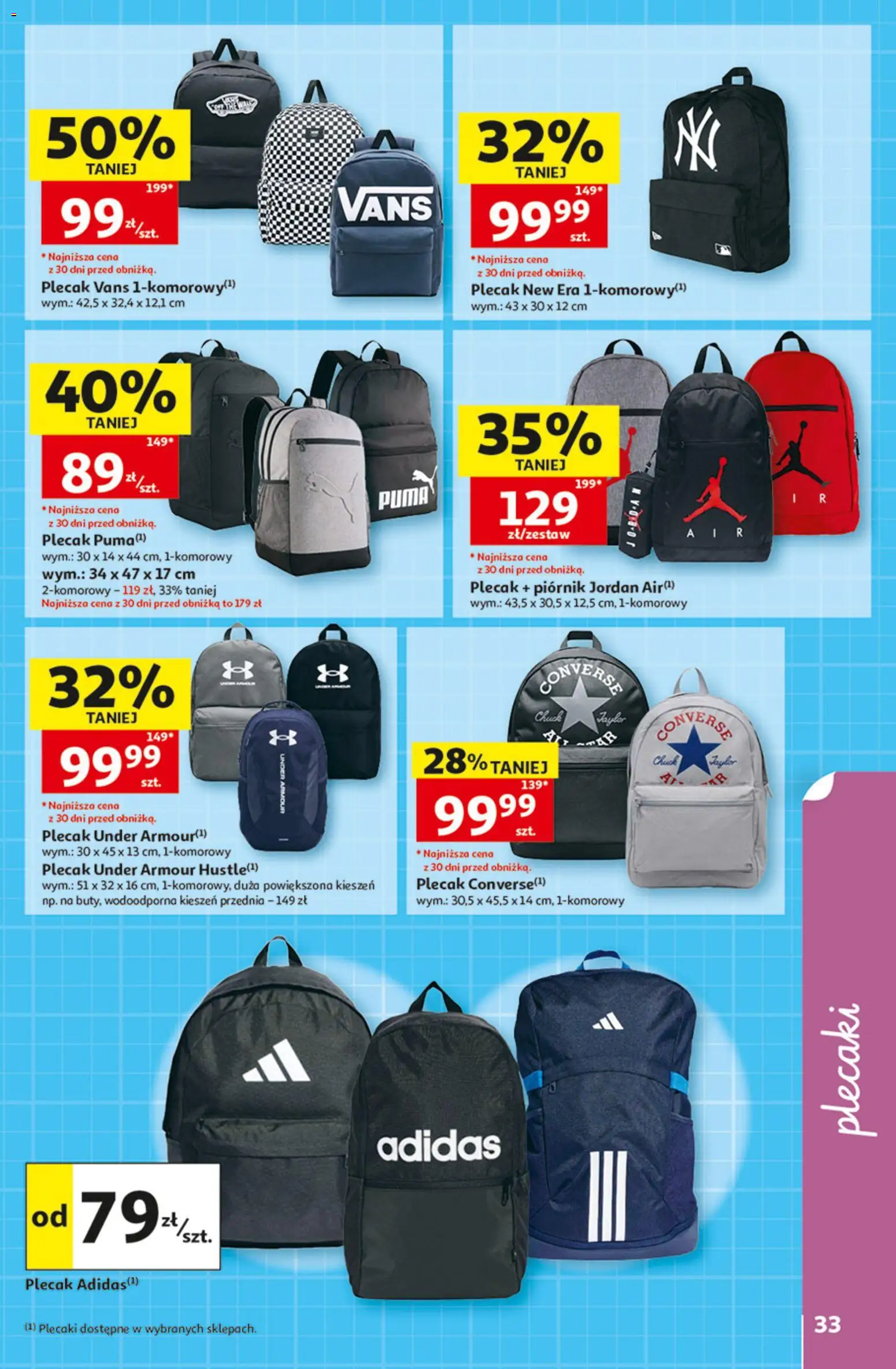 Auchan gazetka - Zostań ortem oszczędzania od 13.08.2026 | Strona: 33 | Produkty: Plecaki, Plecak, Piórnik
