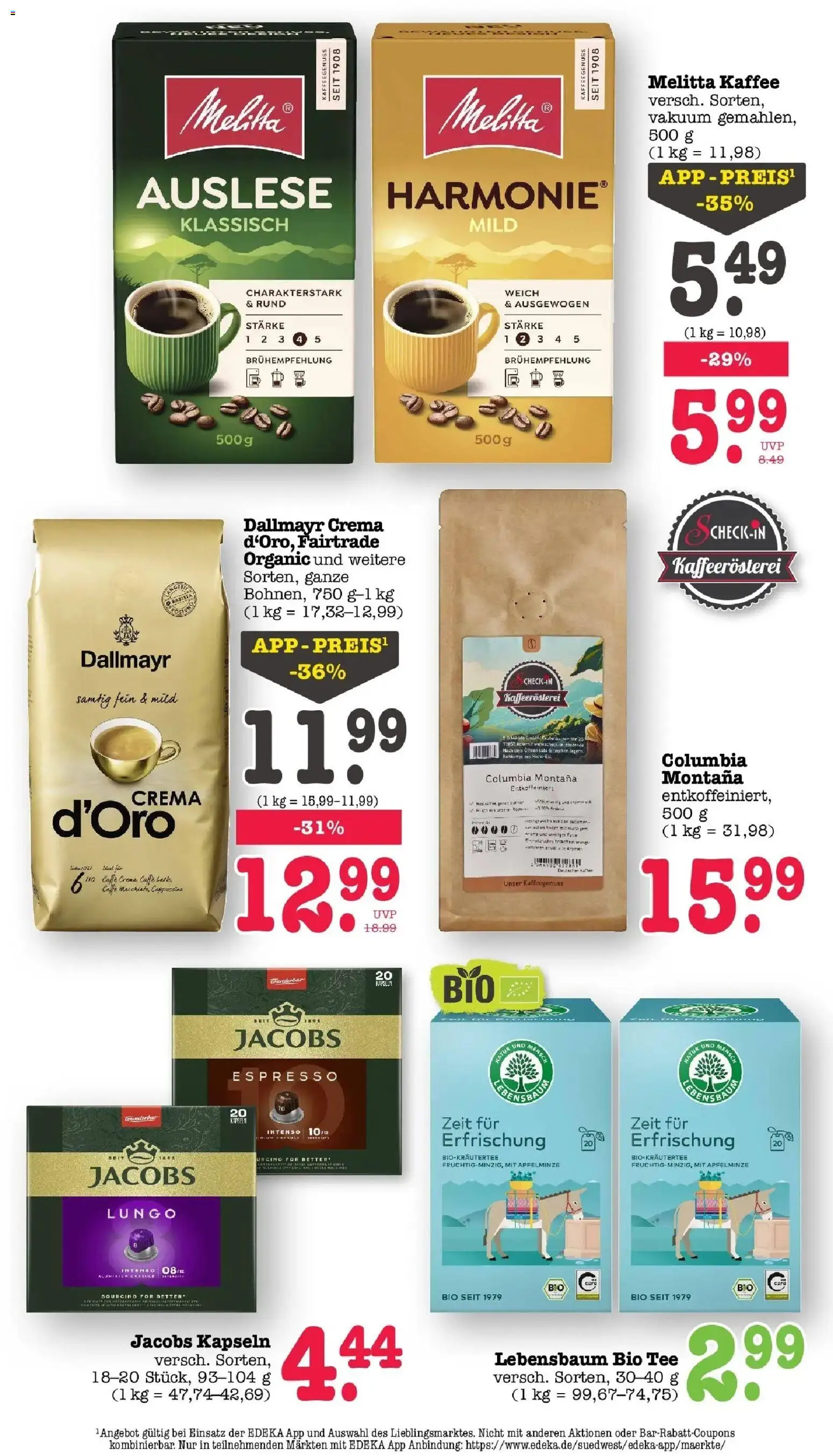 Edeka Prospekt Bühlertal (ab 07.09.2026) » Angebote Online | Seite: 37 | Produkte: Melitta, Melitta kaffee, Dallmayr, Tee