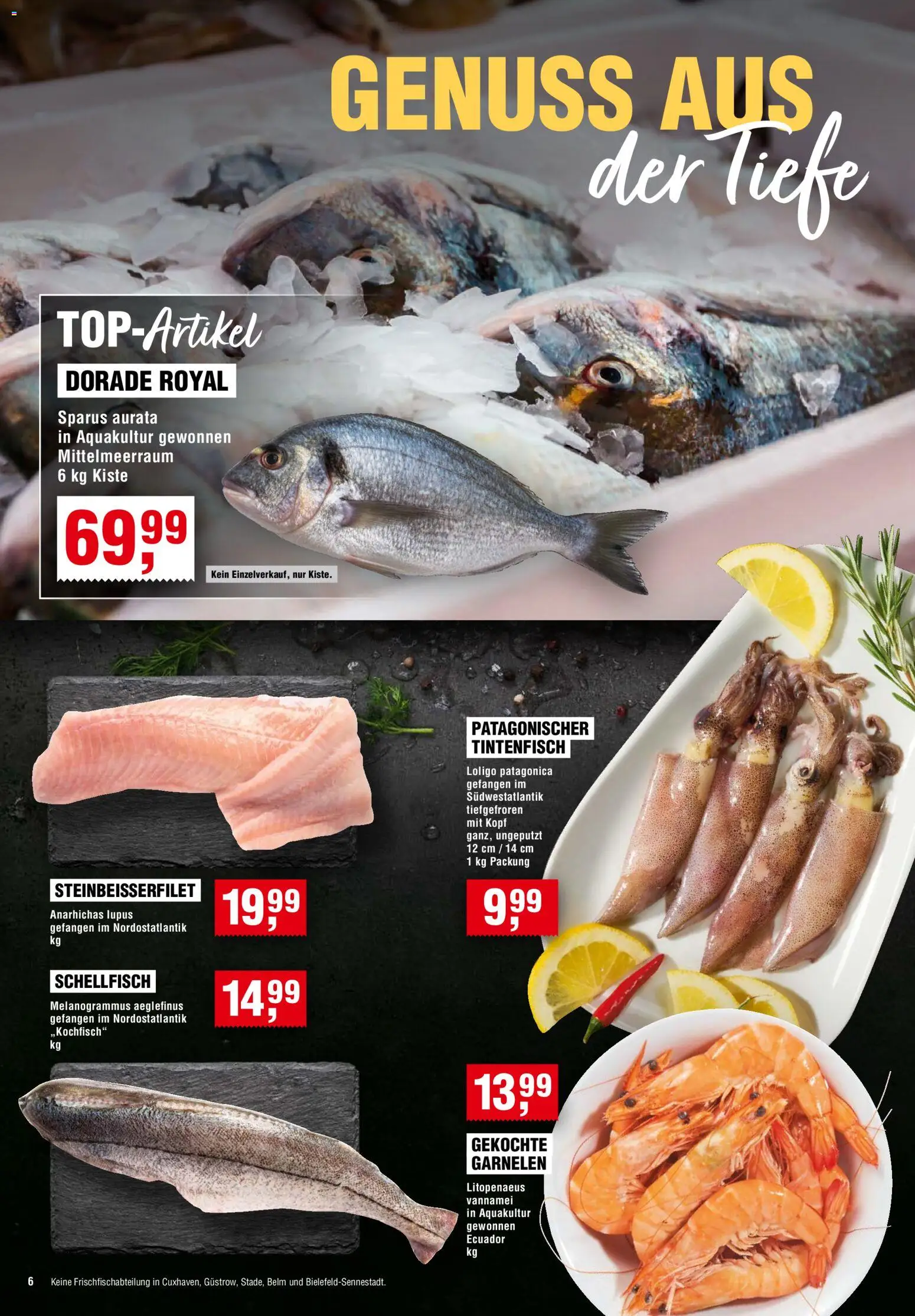 Handelshof Prospekt – gültig ab 15.10.2026 | Seite: 6 | Produkte: Dorade, Garnelen, Tintenfisch