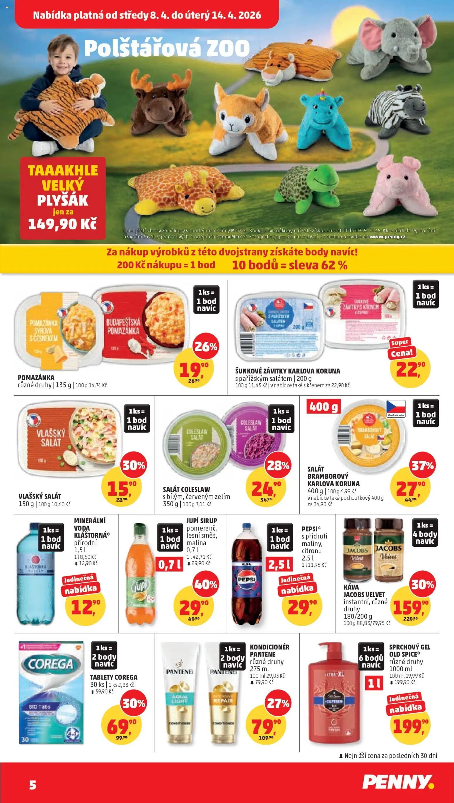 Penny Market leták od 08.04.2026 | Strana: 5 | Produkty: Jupí, Sirup, Body, Plyšák