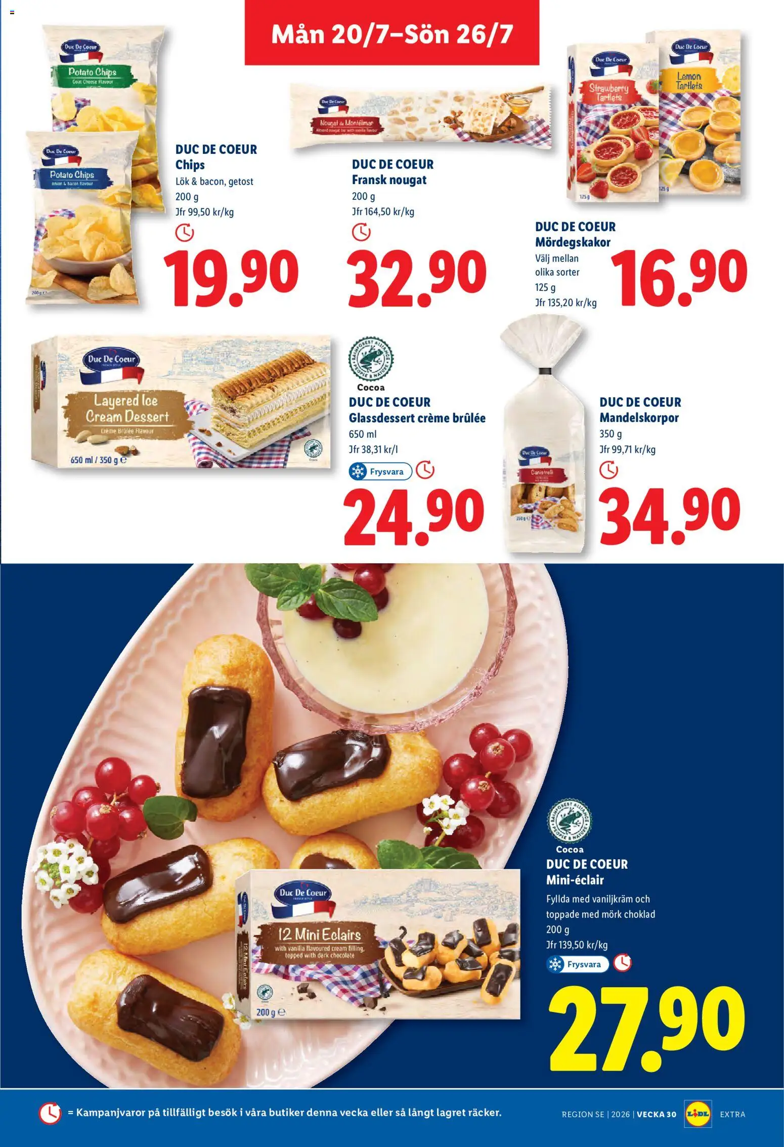 Lidl reklamblad aktuell från 20/07/2026 | Sida: 13 | Produkter: Bacon, Chips, Getost, Choklad