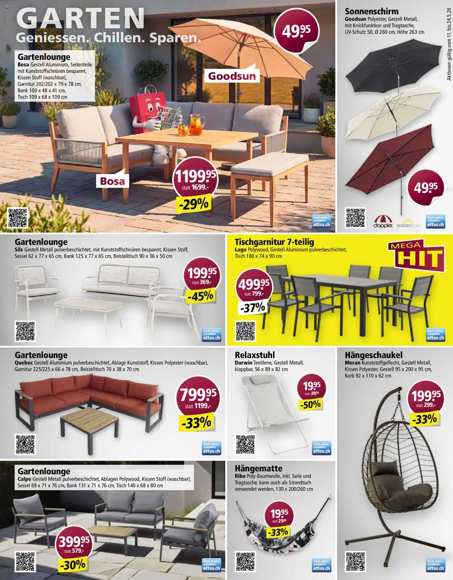 Otto's aktionen – gültig ab 11.05.2026 | Seite: 11 | Produkte: Tisch, Strandtuch, Sessel, Korb