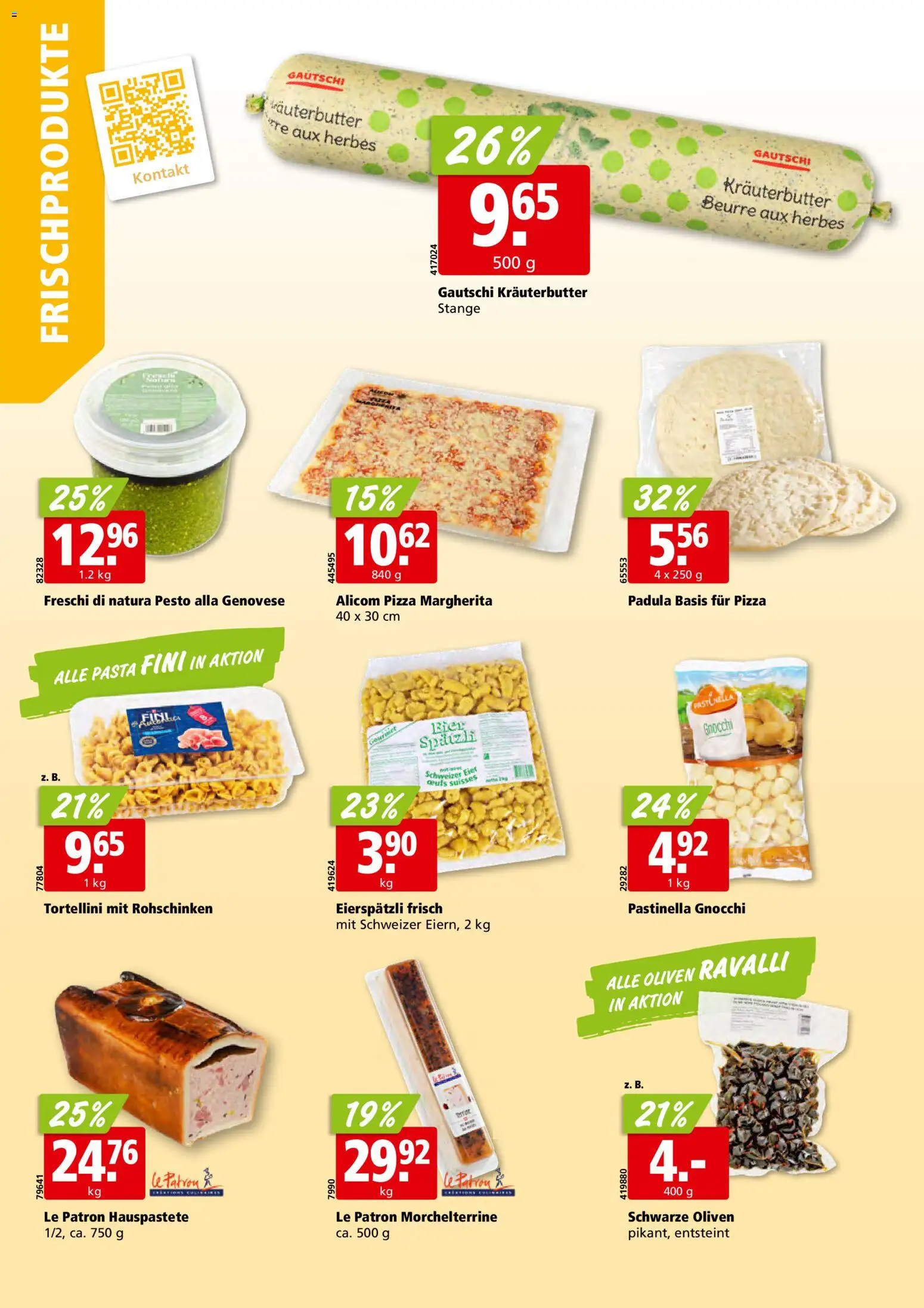 Aligro aktionen Schlieren, Gossau SG, Frauenfeld, Rapperswil-Jona, Sargans, Bern – gültig ab 28.09.2026 | Seite: 12 | Produkte: Kräuterbutter, Pizza, Bier, Pasta