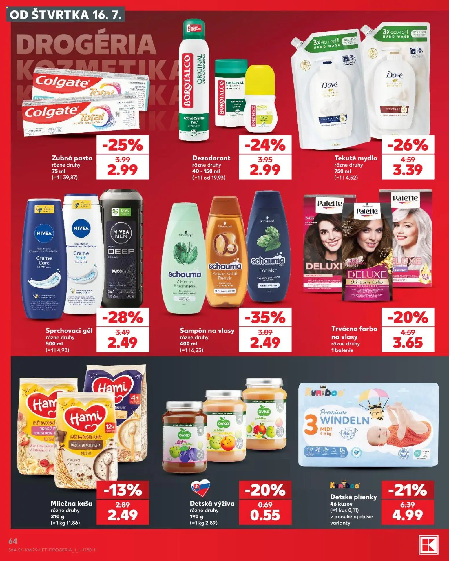 Kaufland SK akciós ujság - amely érvényes a következő dátumtól: 2026.07.16. | Oldal: 64 | Termékek: Sampon