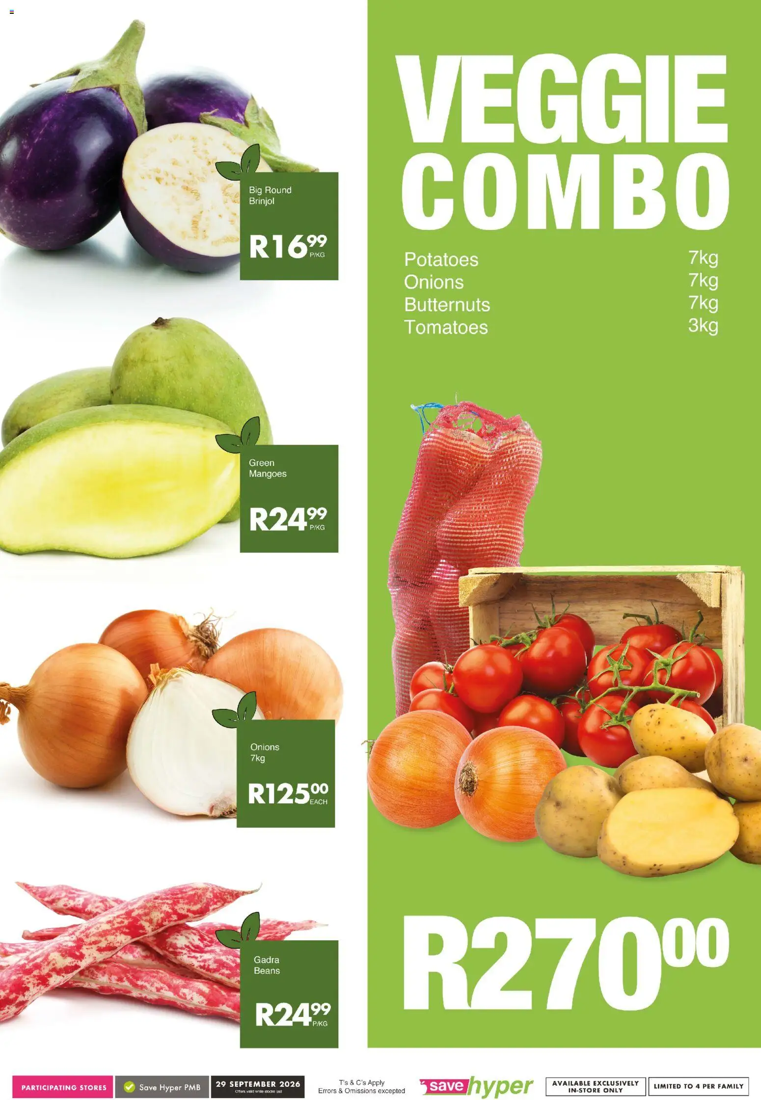 New Save catalogue – valid from 29/09/2026 | Page: 5 | Products: Beans, Tomatoes, Potatoes, Onions