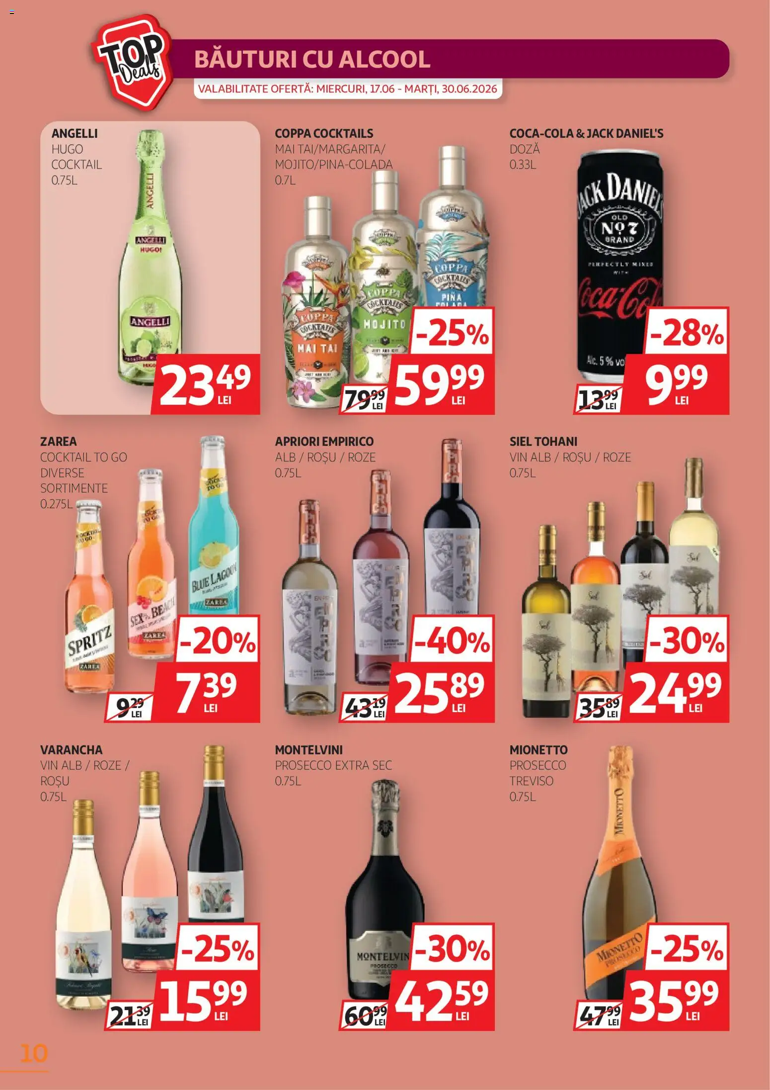 Noul catalog Auchan – valabil de la 17.06.2026 | Pagină: 10 | Produse: Prosecco, Vin, Cocktail