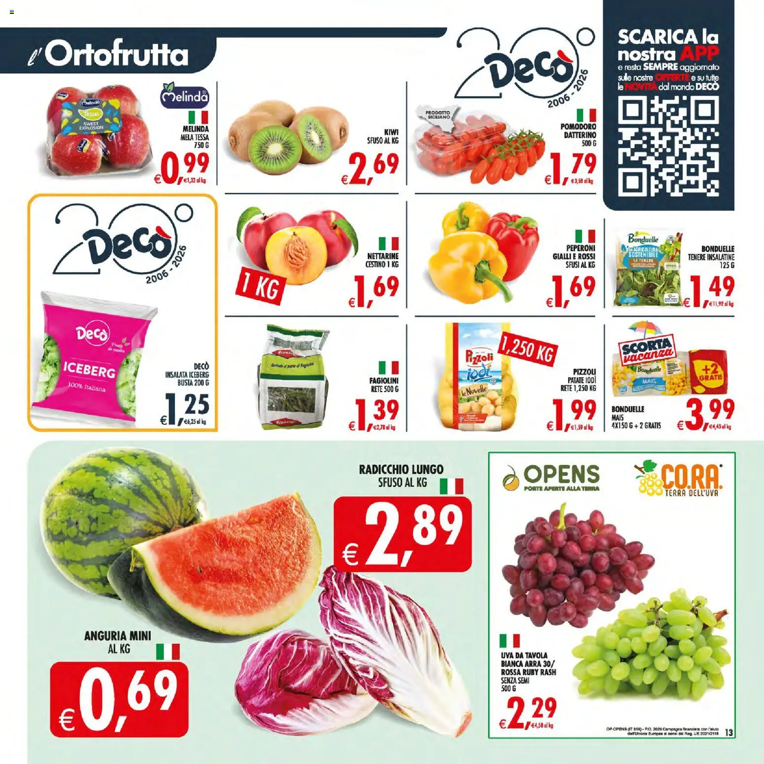 Volantino Decò del 21/07/2026 | Pagina: 14 | Prodotti: Kiwi, Insalata, Patate, Terra