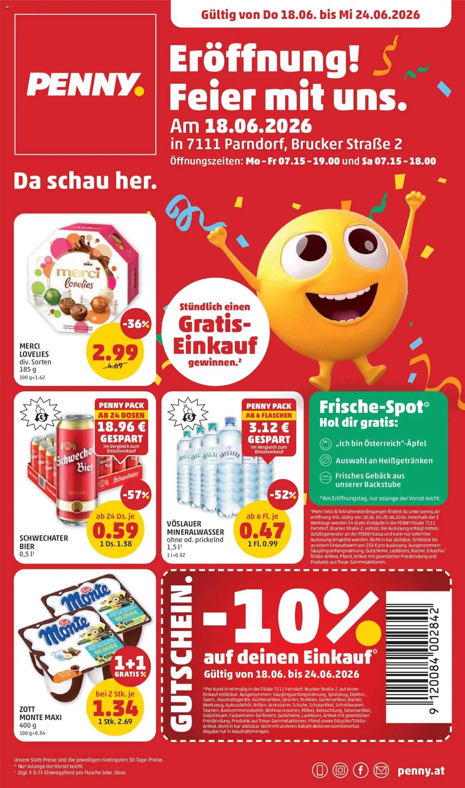 Penny Markt Eröffnung in 7111 Parndorf gültig ab 18.06.2026 | Seite: 1 | Produkte: Bier