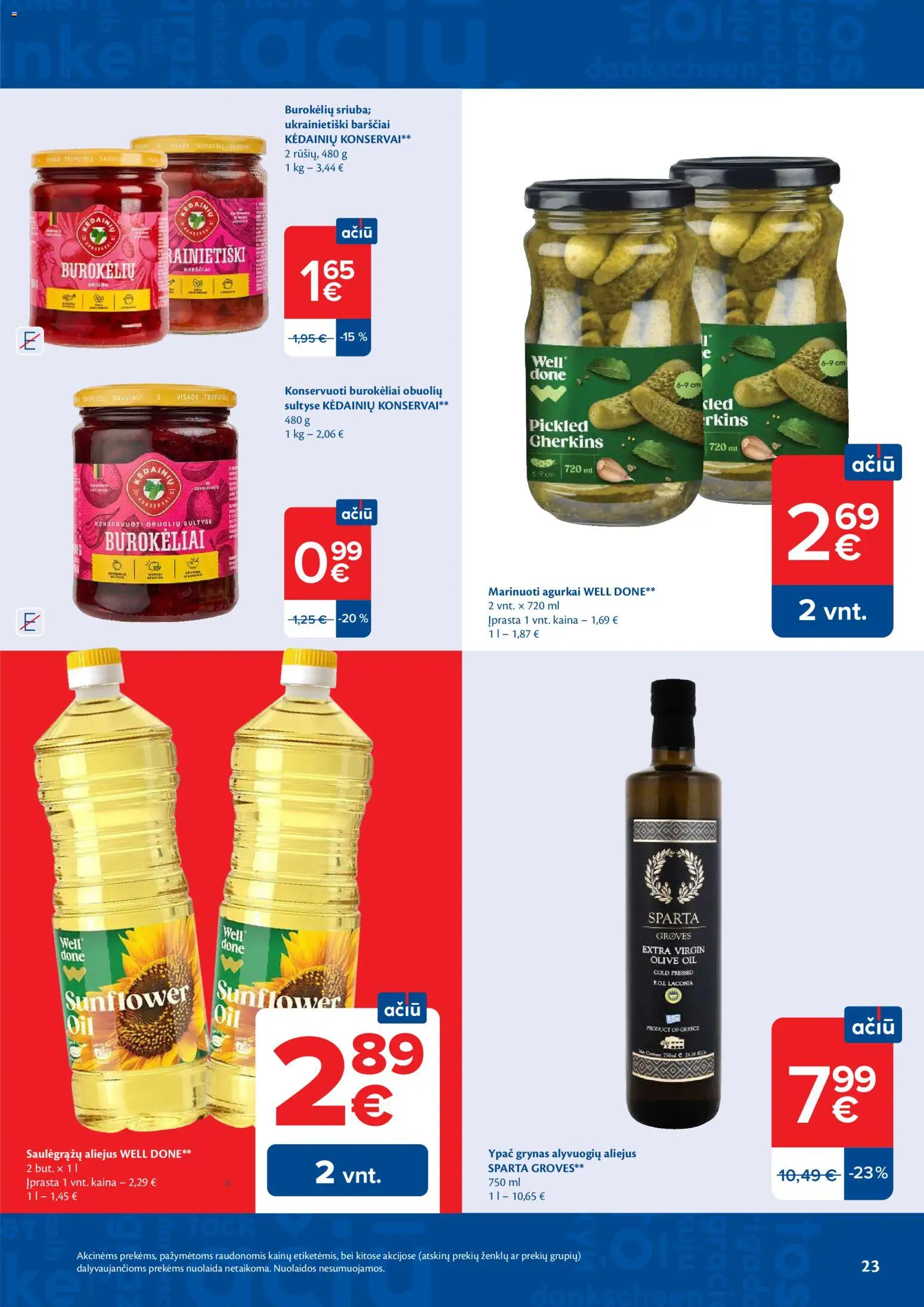 MAXIMA akcijos nuo 2026.06.23 | Puslapis: 23 | Prekių: Agurkai, Aliejus, Konservai