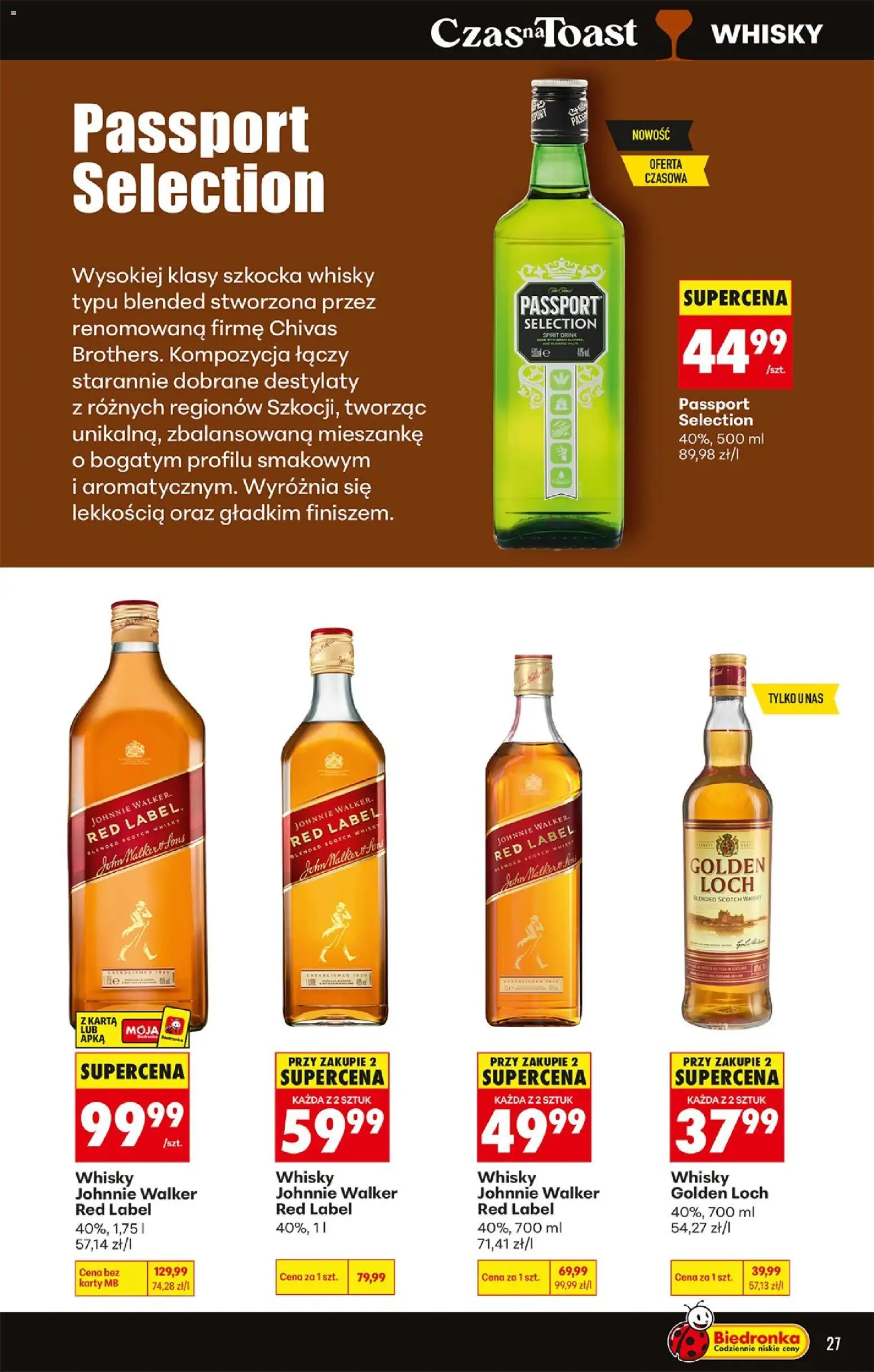 Biedronka Polsko leták - Czas na toast od 15.06.2026 | Strana: 29 | Produkty: Chivas, Red Label, Whisky Red Label, Karty