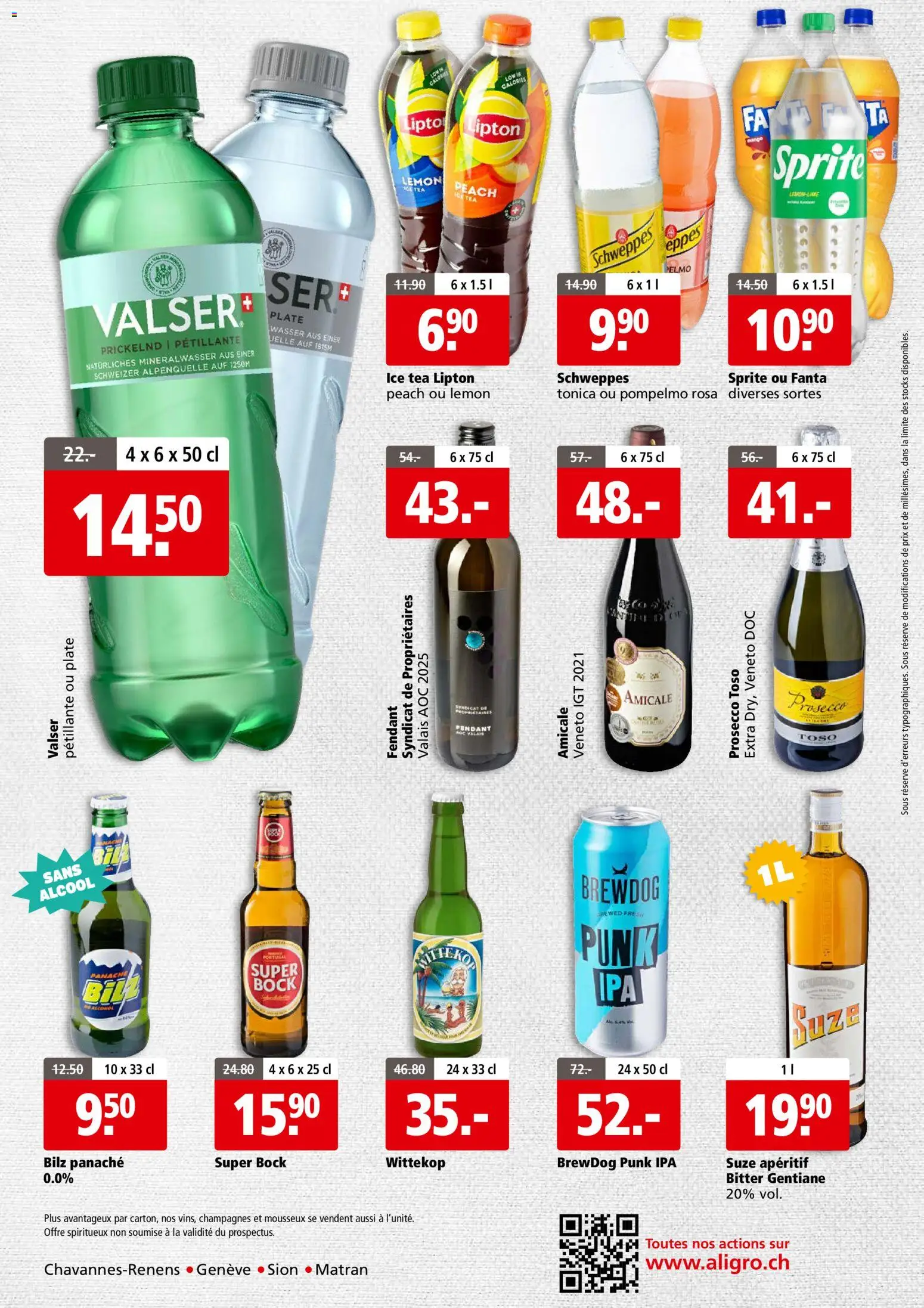 Aligro aktionen Business Chavannes, Matran, Genève, Sion – gültig ab 08.06.2026 | Seite: 4 | Produkte: Fanta, Sprite, Mineralwasser, Wasser