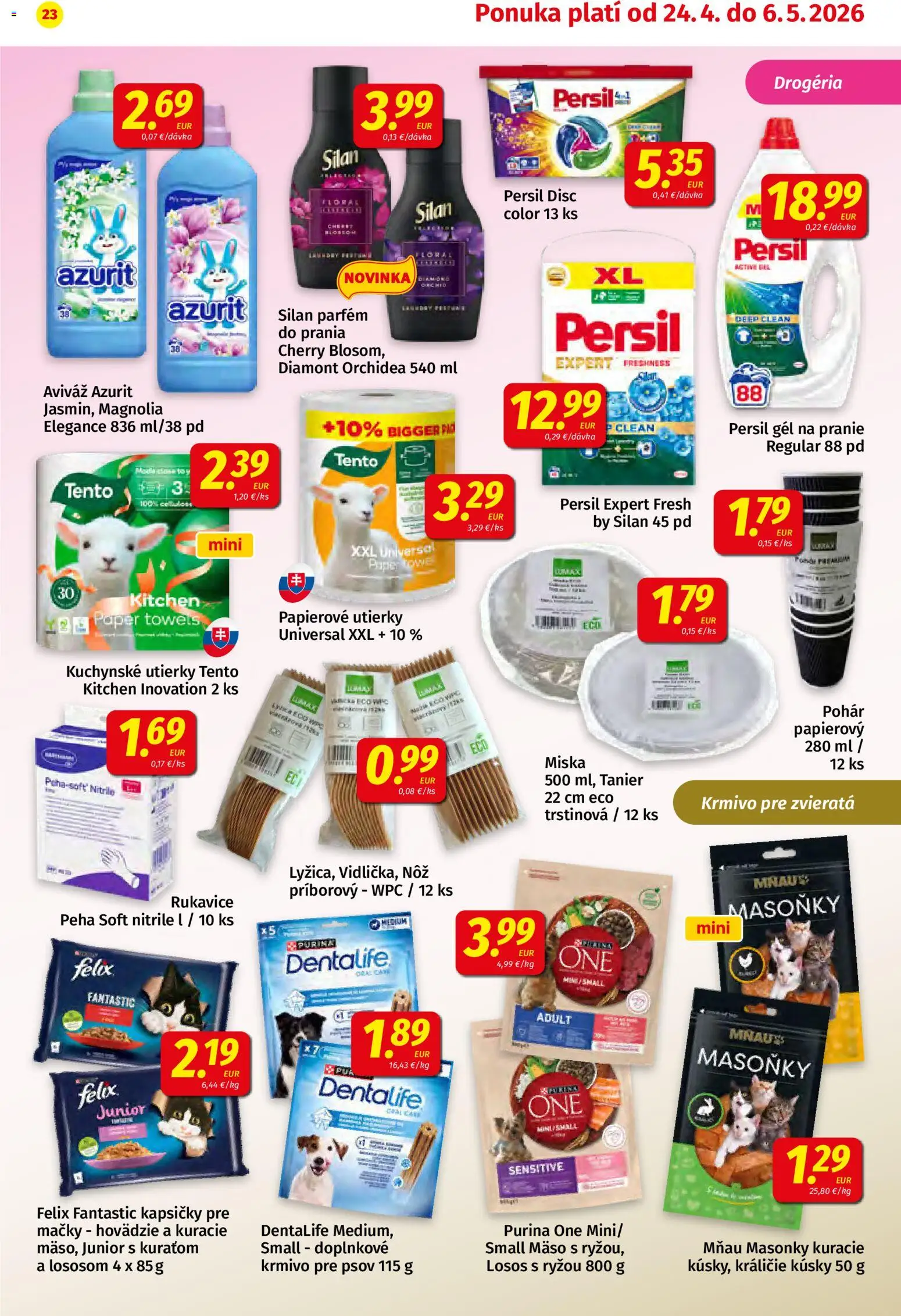 Nové Koruna akcie – leták je platný od 24.04.2026 | Strana: 23 | Produkty: Felix, Parfém, Aviváž, Orchidea
