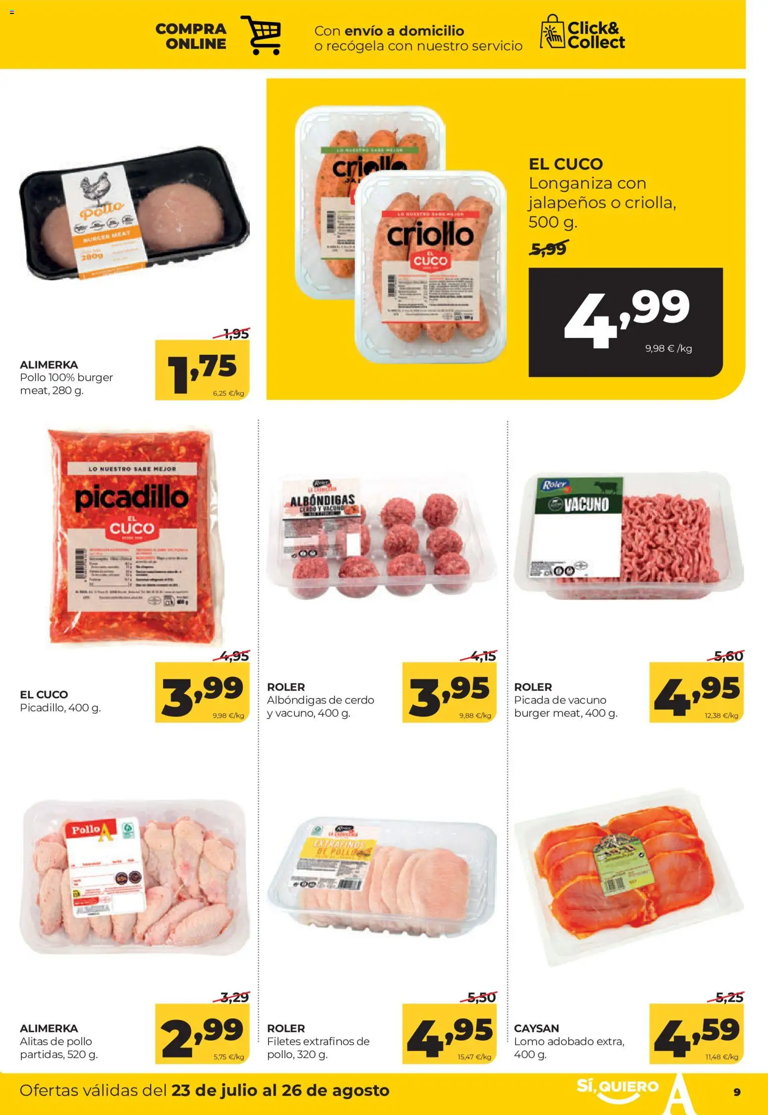 Alimerka folleto Castilla y León │ válido desde el 23/07/2026 | Página: 9 | Productos: Cerdo, Longaniza