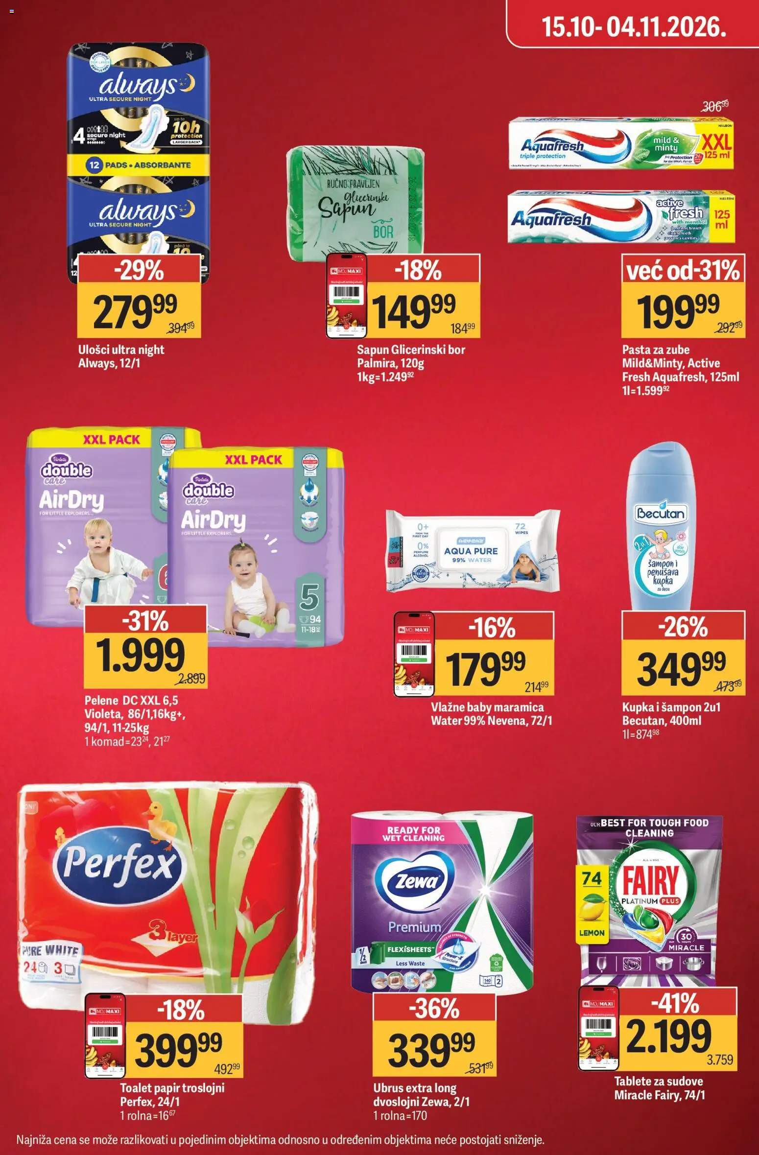 Mega Maxi katalog - važi od 15.10.2026 | Strana: 8 | Proizvode: Toalet papir, Pasta, Šampon, Pasta za zube