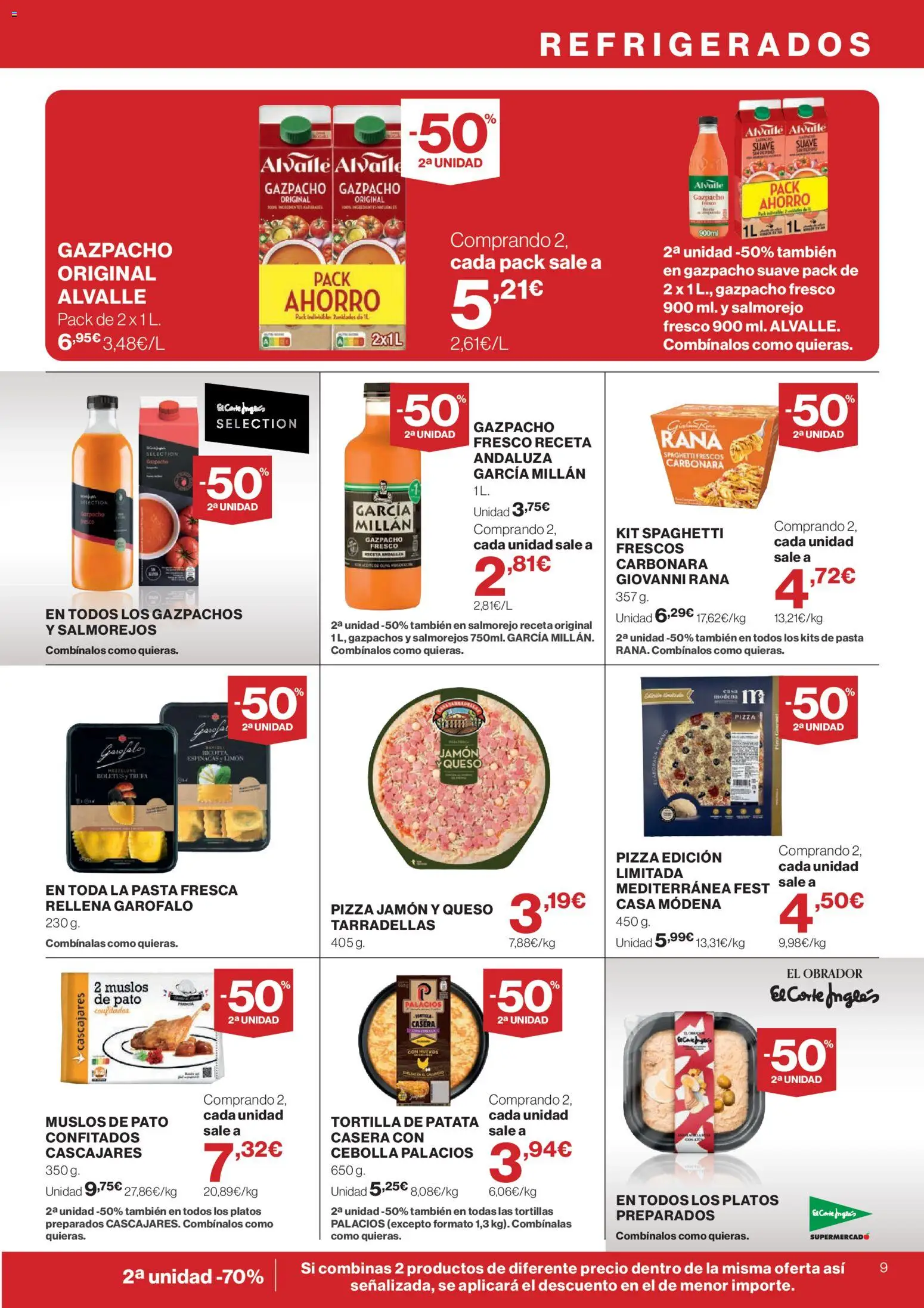 El Corte Inglés ofertas │ válido desde el 13/08/2026 | Página: 9 | Productos: Tortillas, Huevos, Pizza, Limón