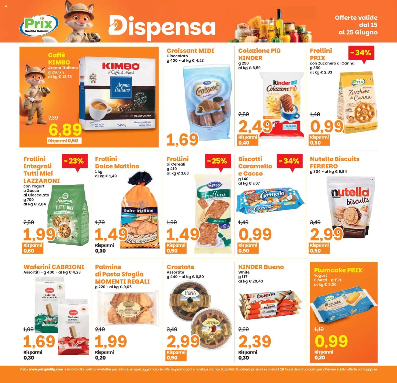 Volantino Prix del 15.06.2026 | Pagina: 15 | Prodotti: Yogurt, Cereali, Zucchero, Croissant