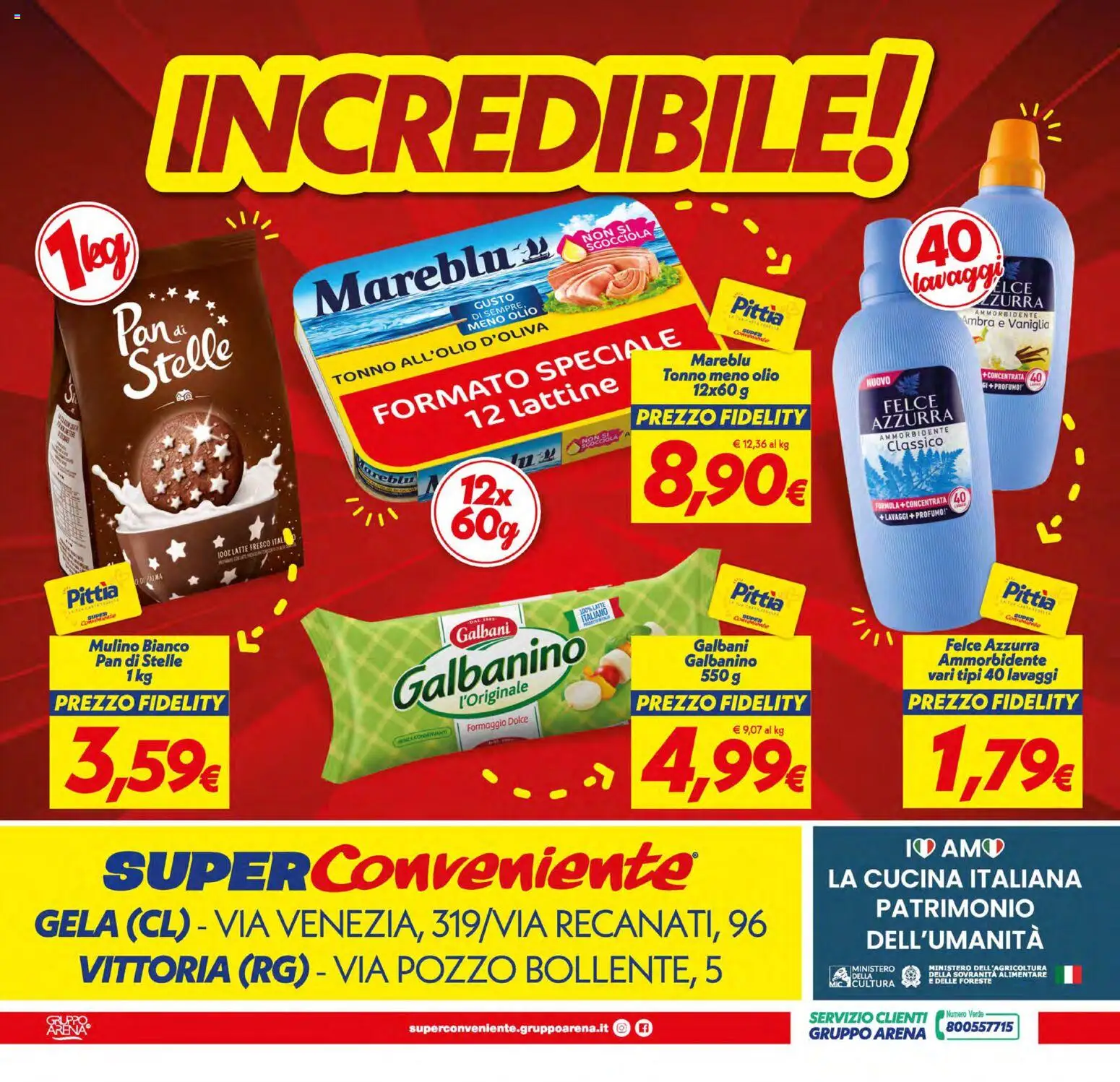 Volantino SuperConveniente del 10/07/2026 | Pagina: 24 | Prodotti: Formaggio, Olio, Tonno, Profumo