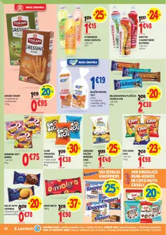 E.leclerc katalog akcije – veljaven od 19.08.2026 | Stran: 16 | Izdelki: Bonboni, Sir, Cips, Voda