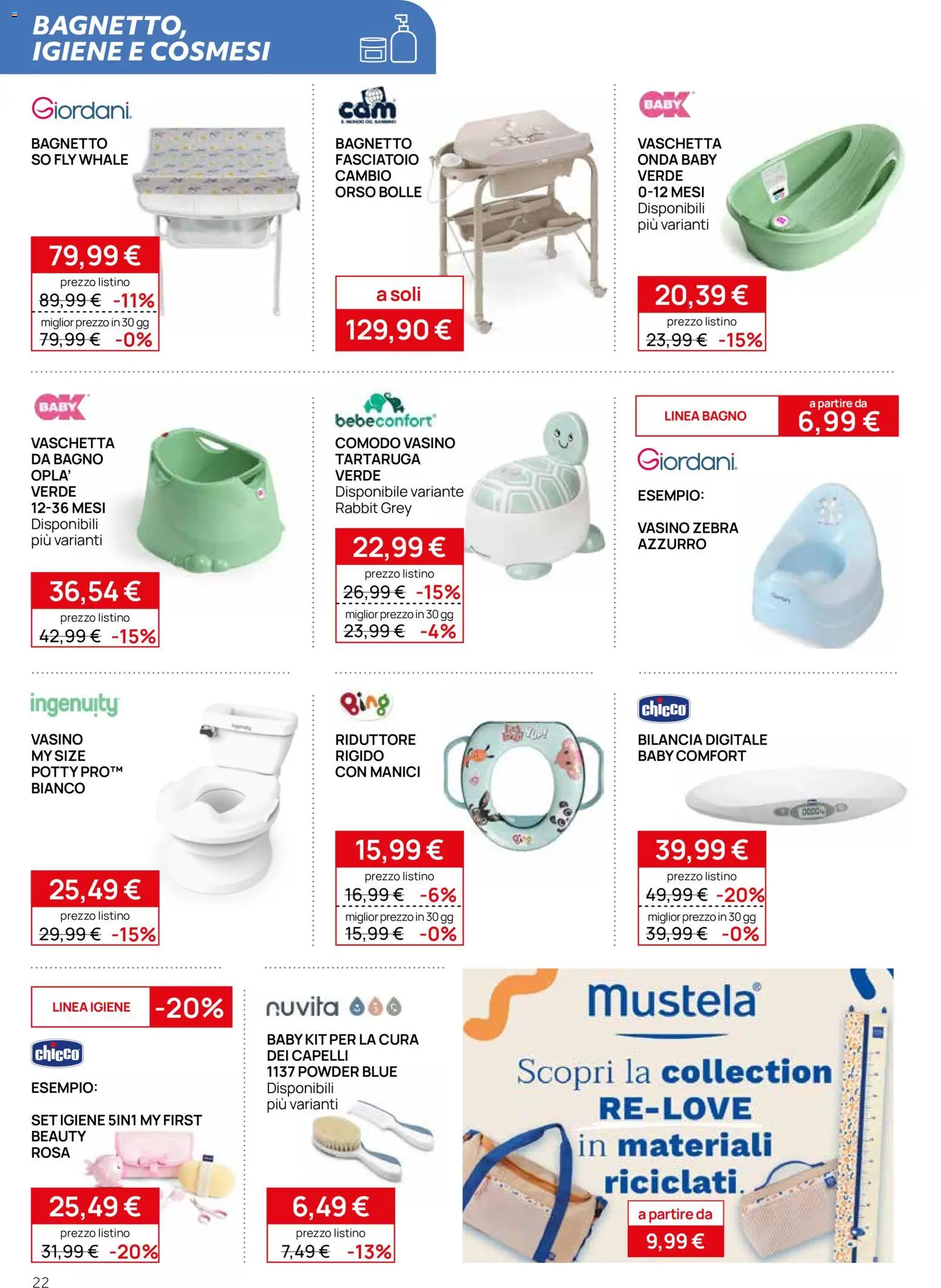 Volantino Prenatal del 17.06.2026 | Pagina: 22 | Prodotti: Bagnetto, Bilancia, Fasciatoio, Bagno