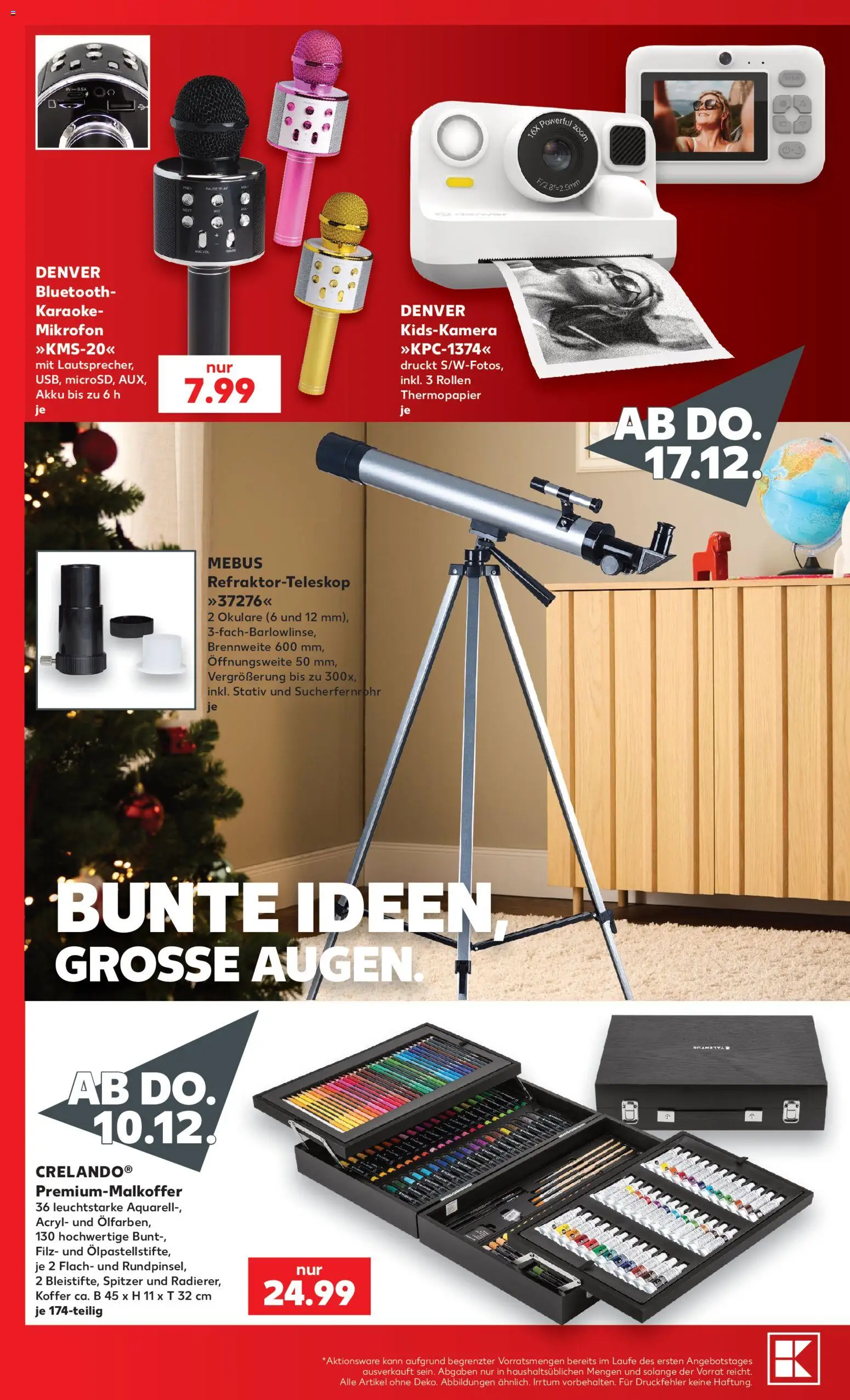 Kaufland Prospekt Geschenkideen – gültig ab 10.10.2026 | Seite: 24 | Produkte: Mikrofon, Koffer, Stativ