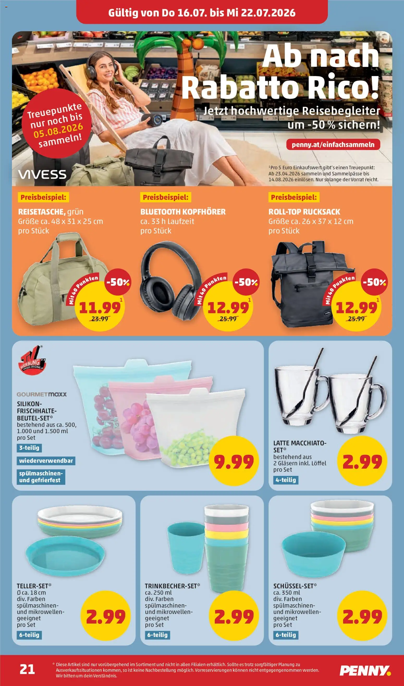 Penny Markt Flugblatt gültig ab 16.07.2026 | Seite: 21 | Produkte: Rucksack, Kopfhörer