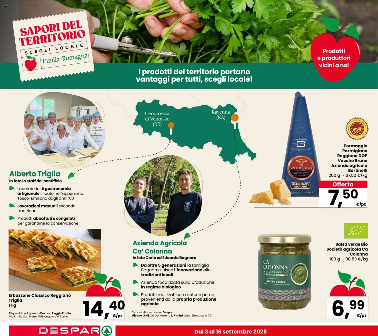 Volantino Despar del 03/09/2026 | Pagina: 2 | Prodotti: Salsa, Formaggio, Parmigiano reggiano, Parmigiano