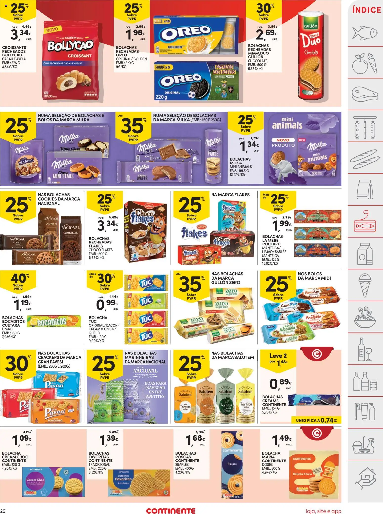 Continente folheto │ válido de 26.05.2026 | Página: 25 | Produtos: Bolachas milka, Bolachas, Queijo, Milho