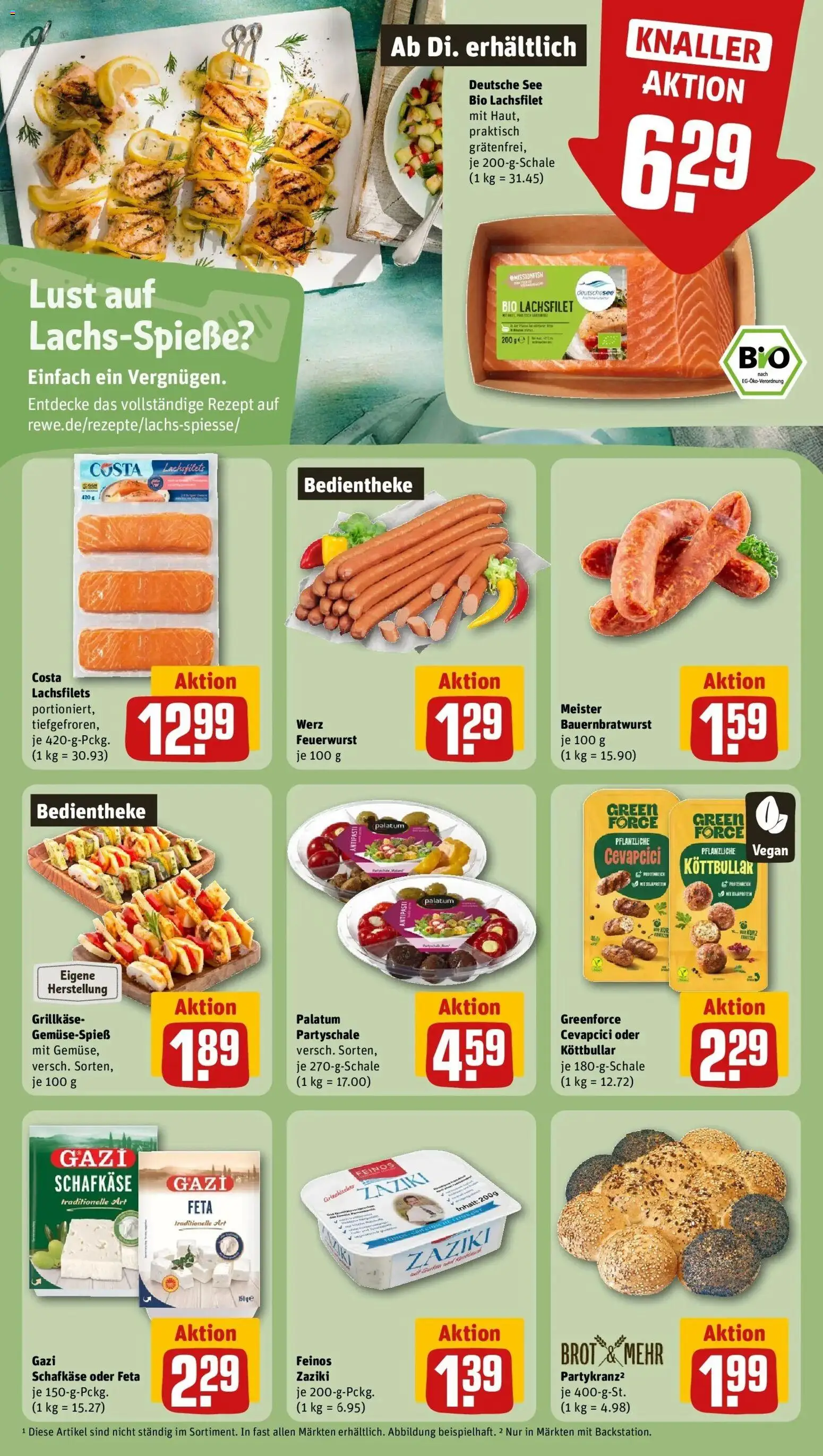 REWE Prospekt ab 04.05.2026 zum Blättern » Angebote | Seite: 24 | Produkte: Feta, Cevapcici, Brot