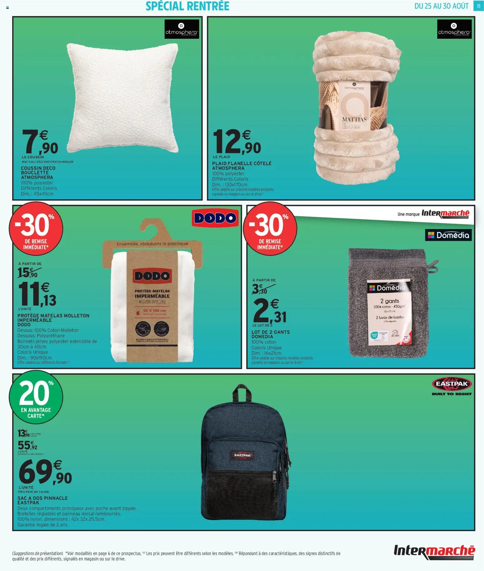 {H1} | Page: 11 | Produits: Matelas, Dodo, Sac à dos, Gants
