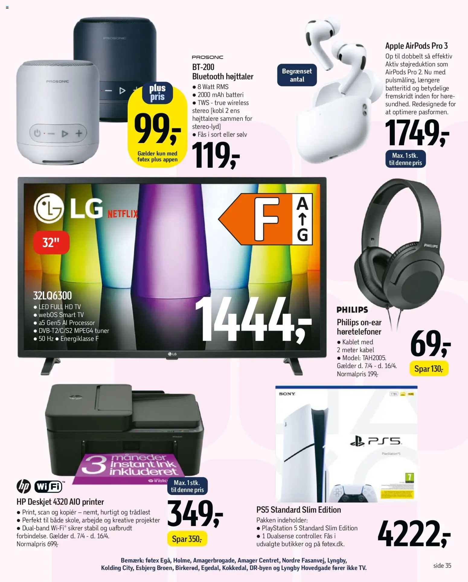 Føtex tilbudsavis – gyldig fra 07/04/2026 | Side: 50 | Produkter: Smart TV, Airpods, Printer, Batteri