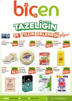 14 Temmuz 2026 tarihinden itibaren geçerli olan Biçen Market kataloğu önizlemesi