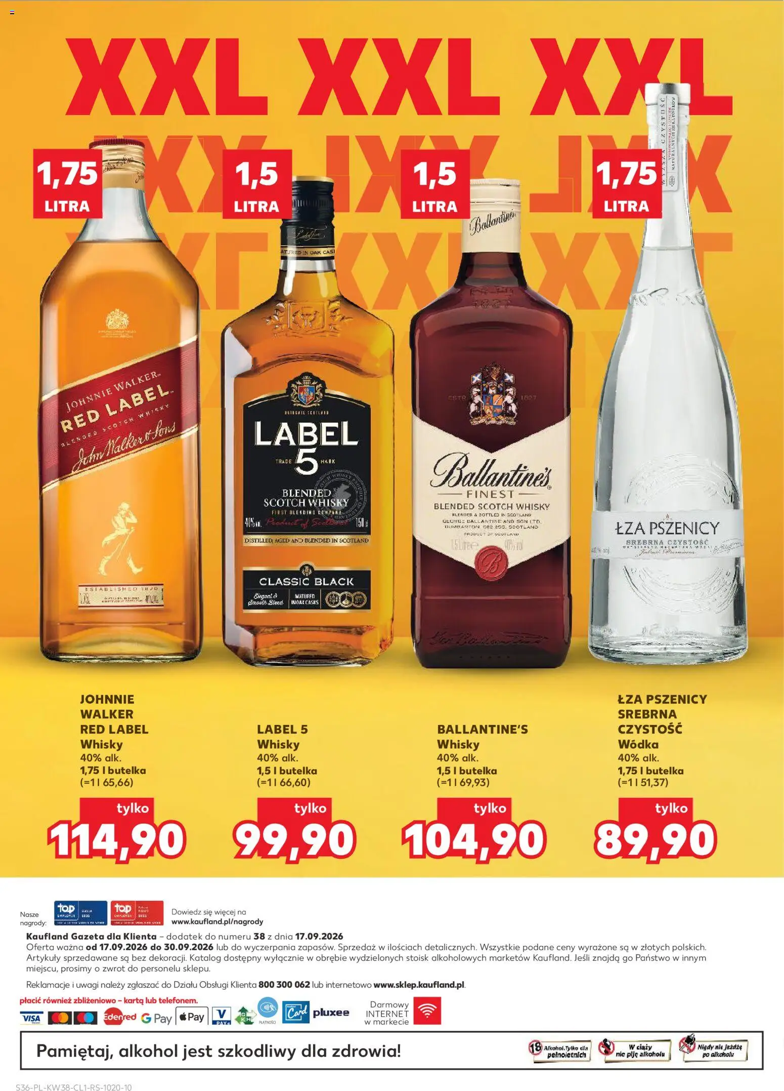 Kaufland Polsko leták - Barek od 17.09.2026 | Strana: 36 | Produkty: Finest, Whisky, Ballantine's, Alkohol