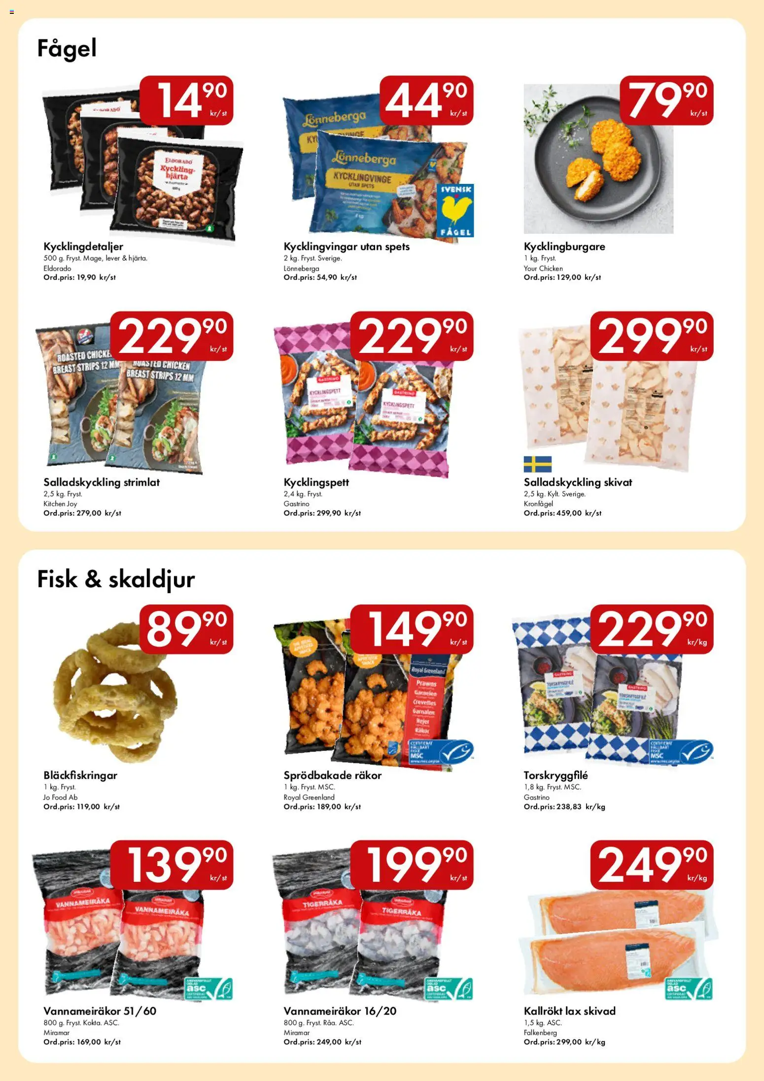Hypermarkety reklamblad aktuell från 18.05.2026 | Sida: 4 | Produkter: Räkor, Lax