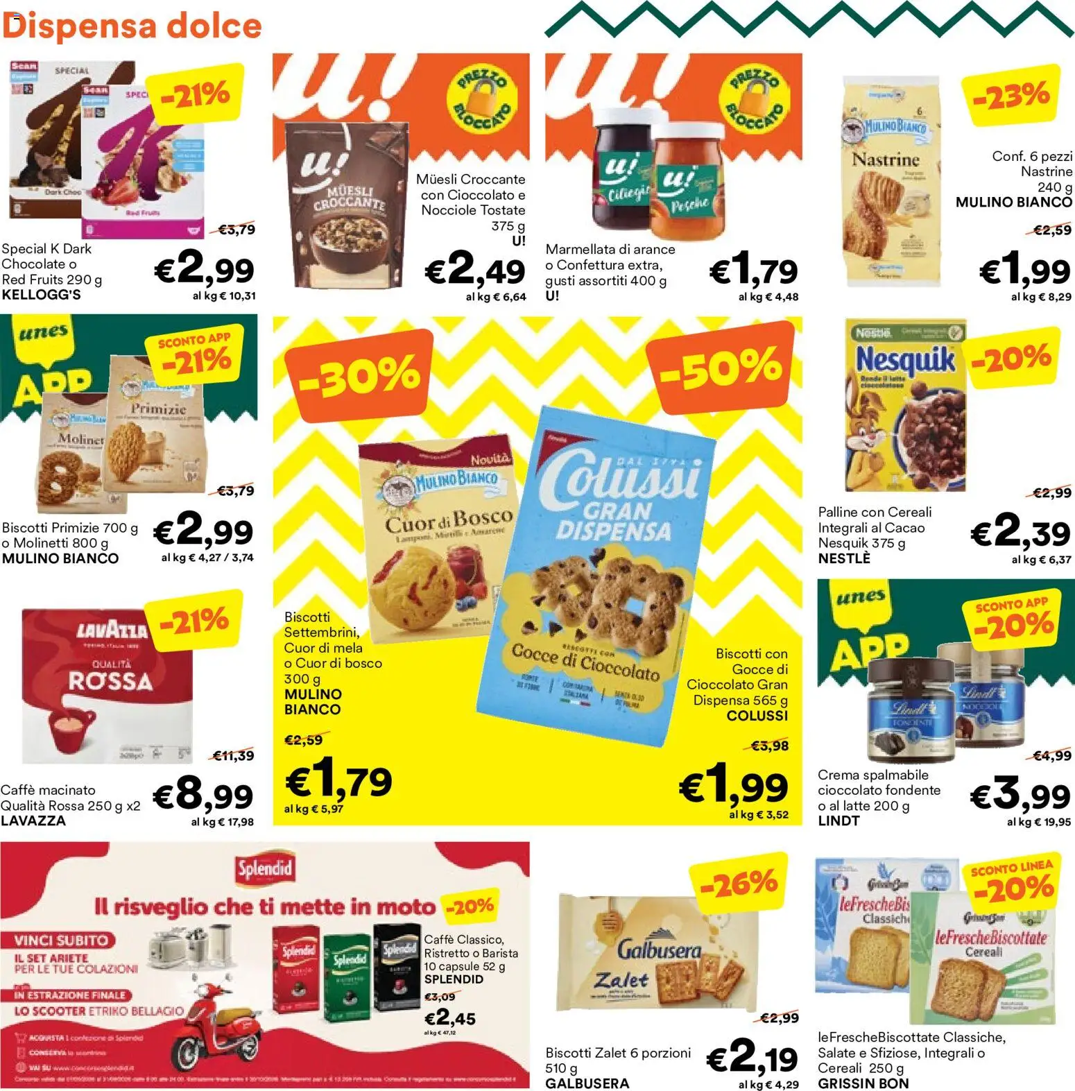 Volantino Unes del 03.06.2026 | Pagina: 10 | Prodotti: Crema, Caffè, Cioccolato, Lavazza