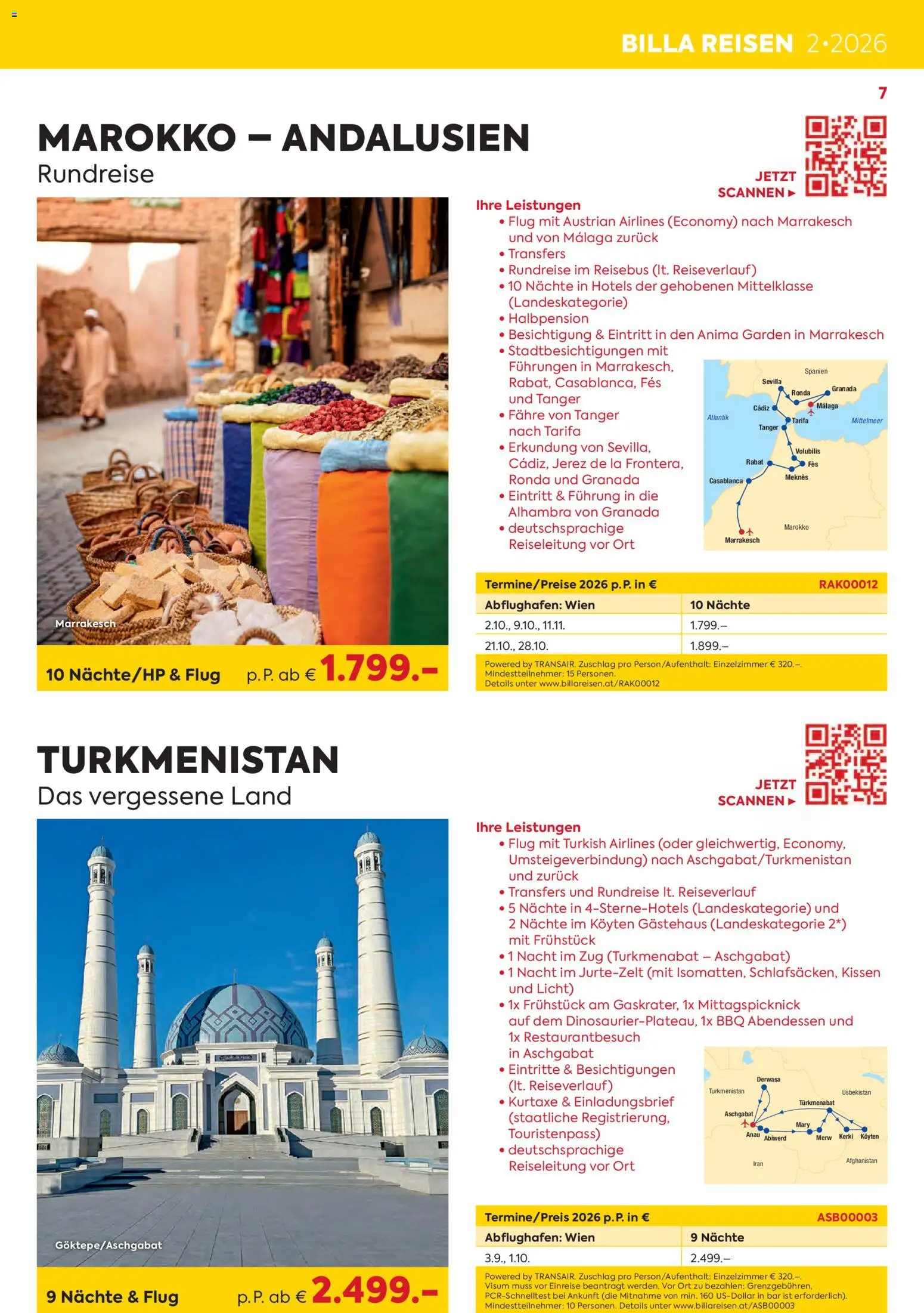 Billa- Billa Reisen Rundreise Highlights gültig ab 01.01.2026 | Seite: 7 | Produkte: Kissen