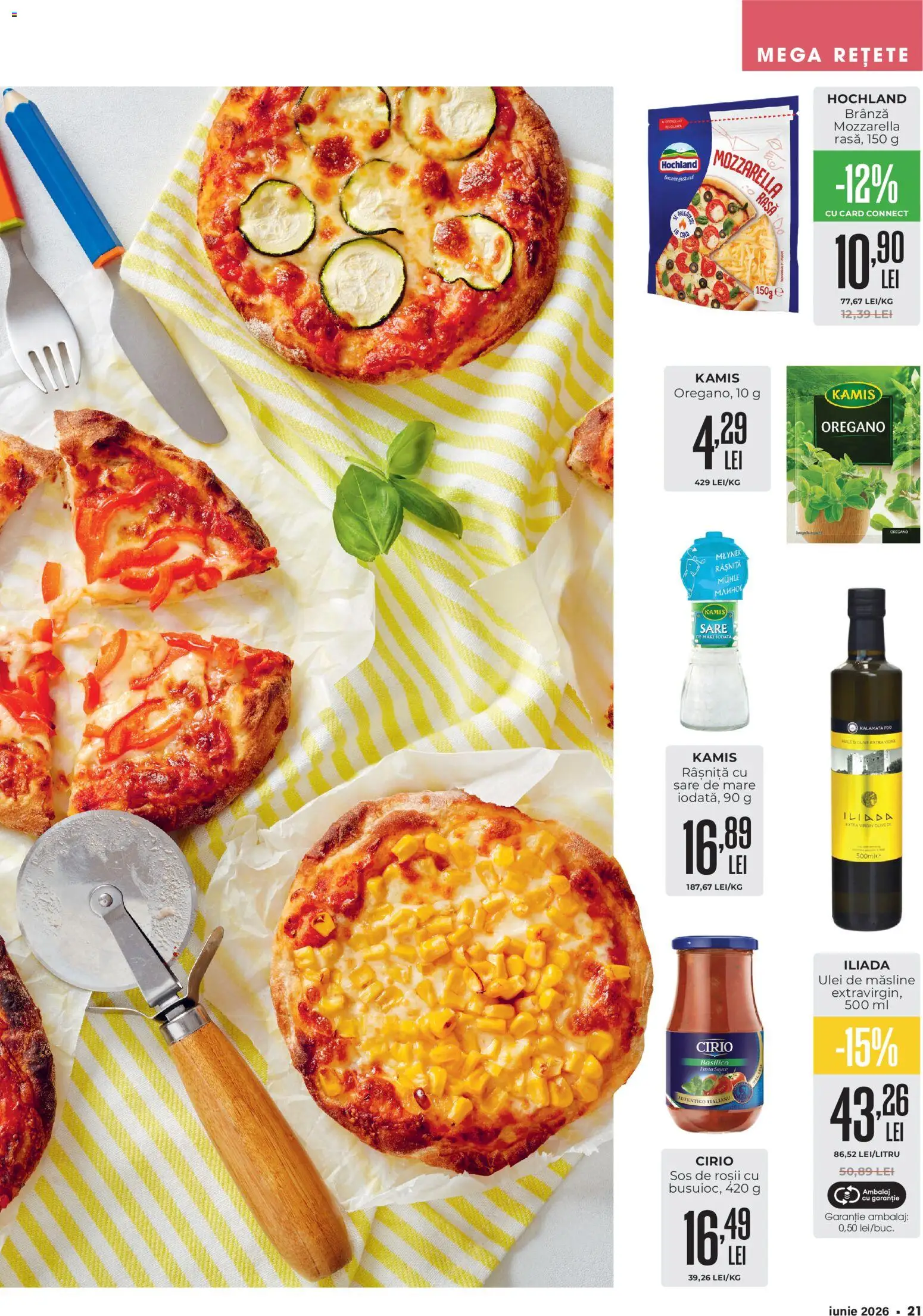Noul catalog Mega Image – valabil de la 28.05.2026 | Pagină: 21 | Produse: Brokoli, Mozzarella, Roșii, Sos