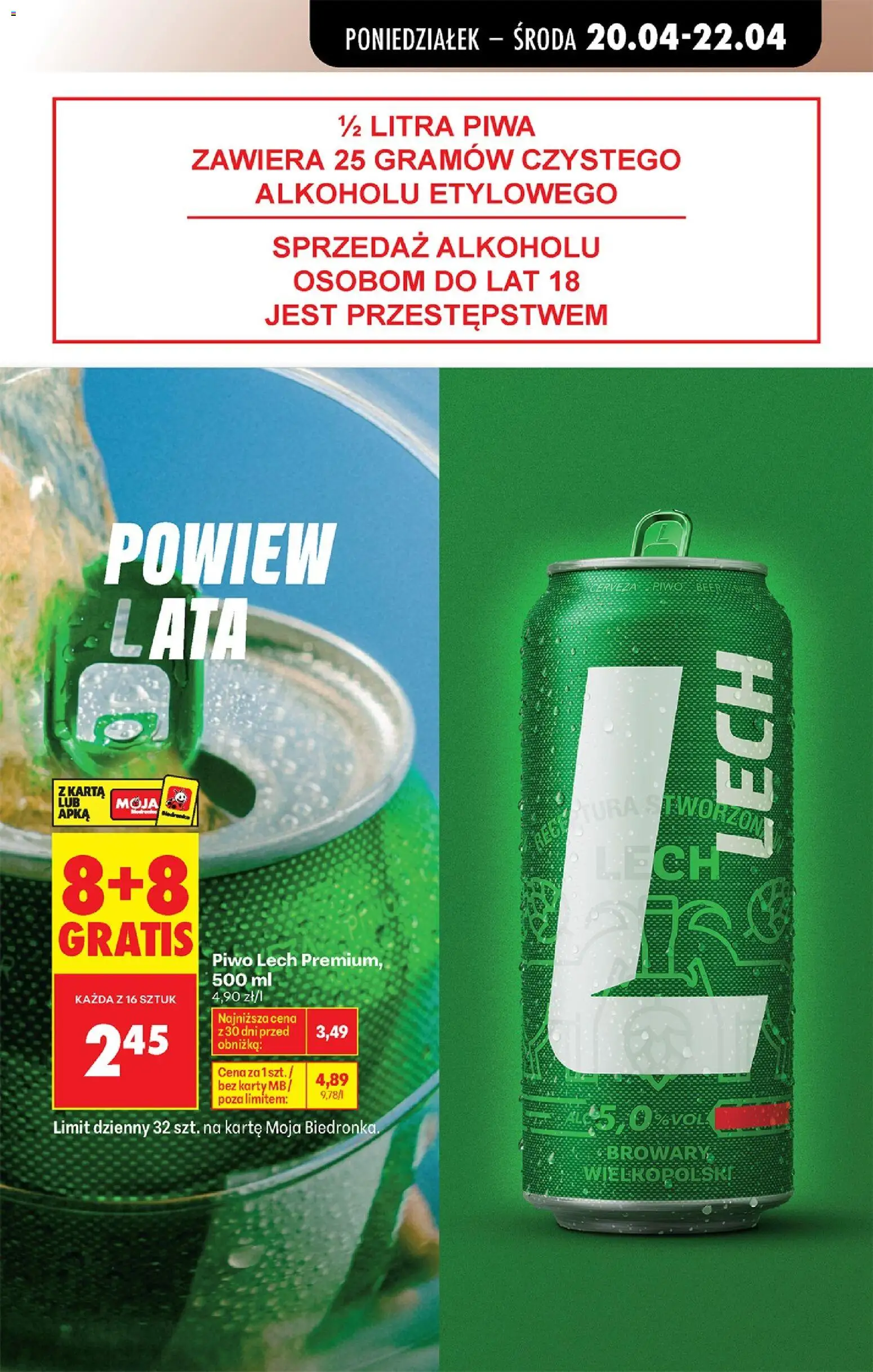 Biedronka gazetka od poniedziałku od 20.04.2026 | Strona: 89 | Produkty: Karta, Piwo